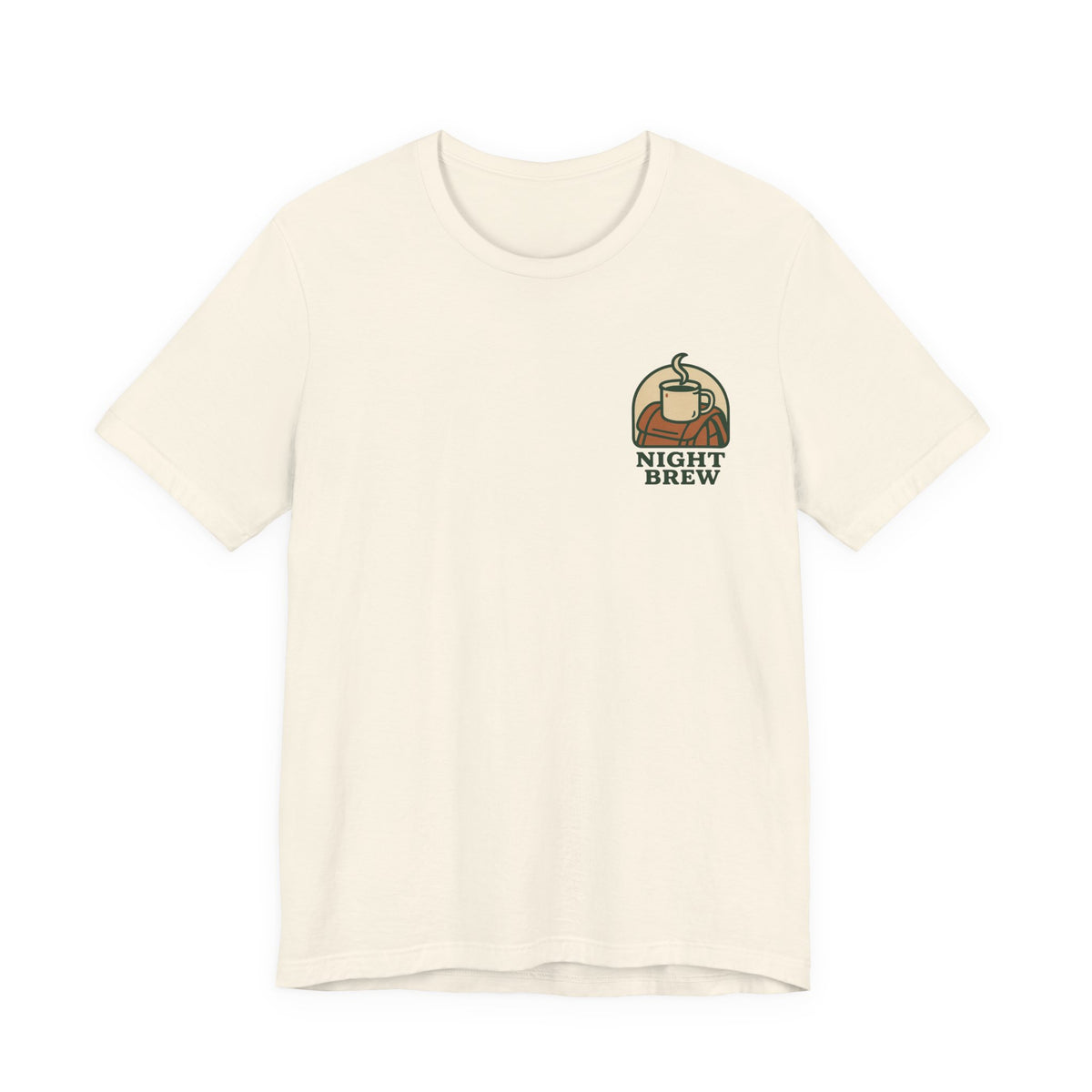 Camping Coffee Tee | Enamel Mug Badge, Small Chest Print