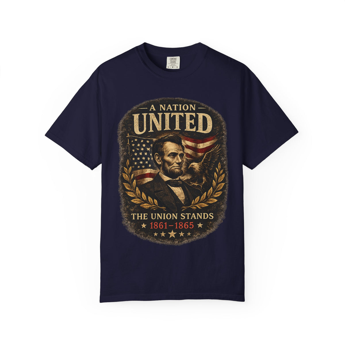 Vintage Lincoln Patriotic Shirt, A Nation United Tee, Abraham Lincoln Graphic T-Shirt, USA Flag Shirt, American History Tee, Civil War Shirt