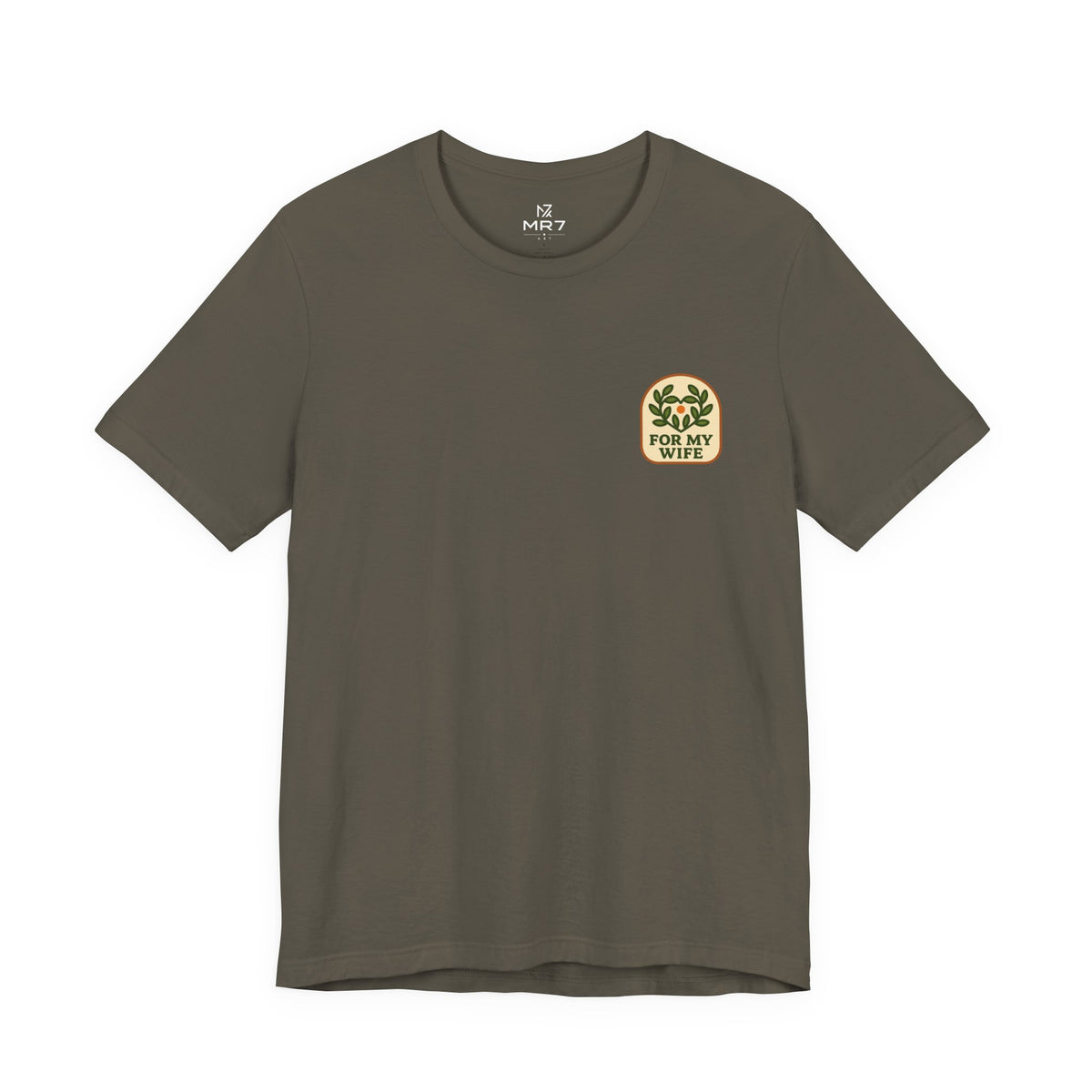 Thanksgiving Gift For Wife Tee | Olive-Branch Heart, Minimal Chest Print