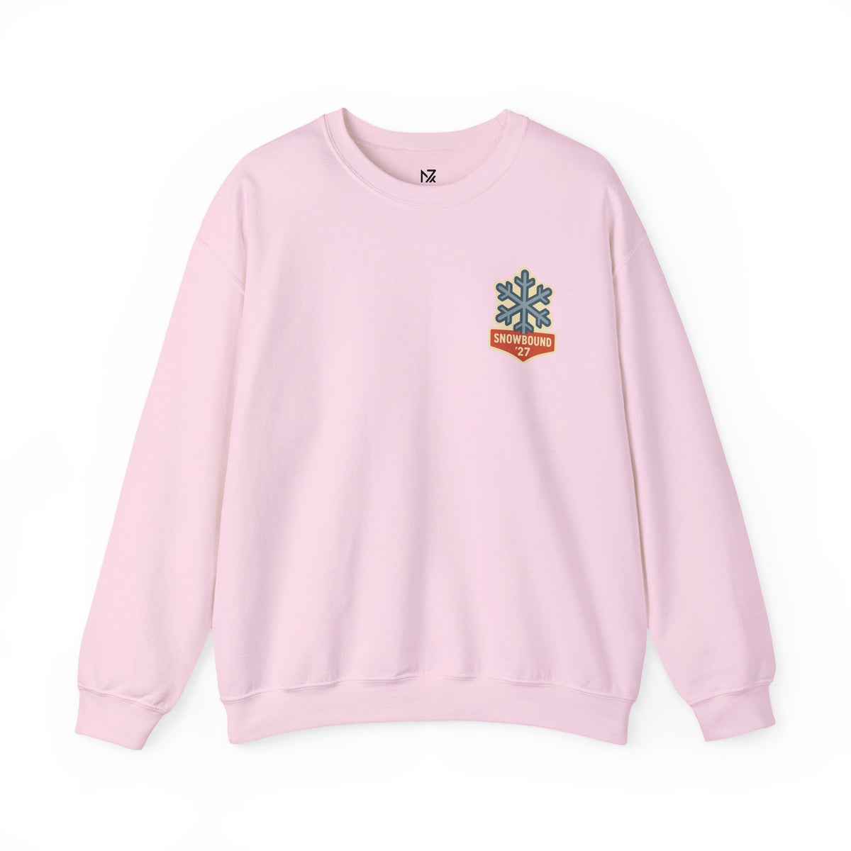 Matching Ski Trip Sweatshirt | Snowbound '27 Badge, Small Left-Chest Print