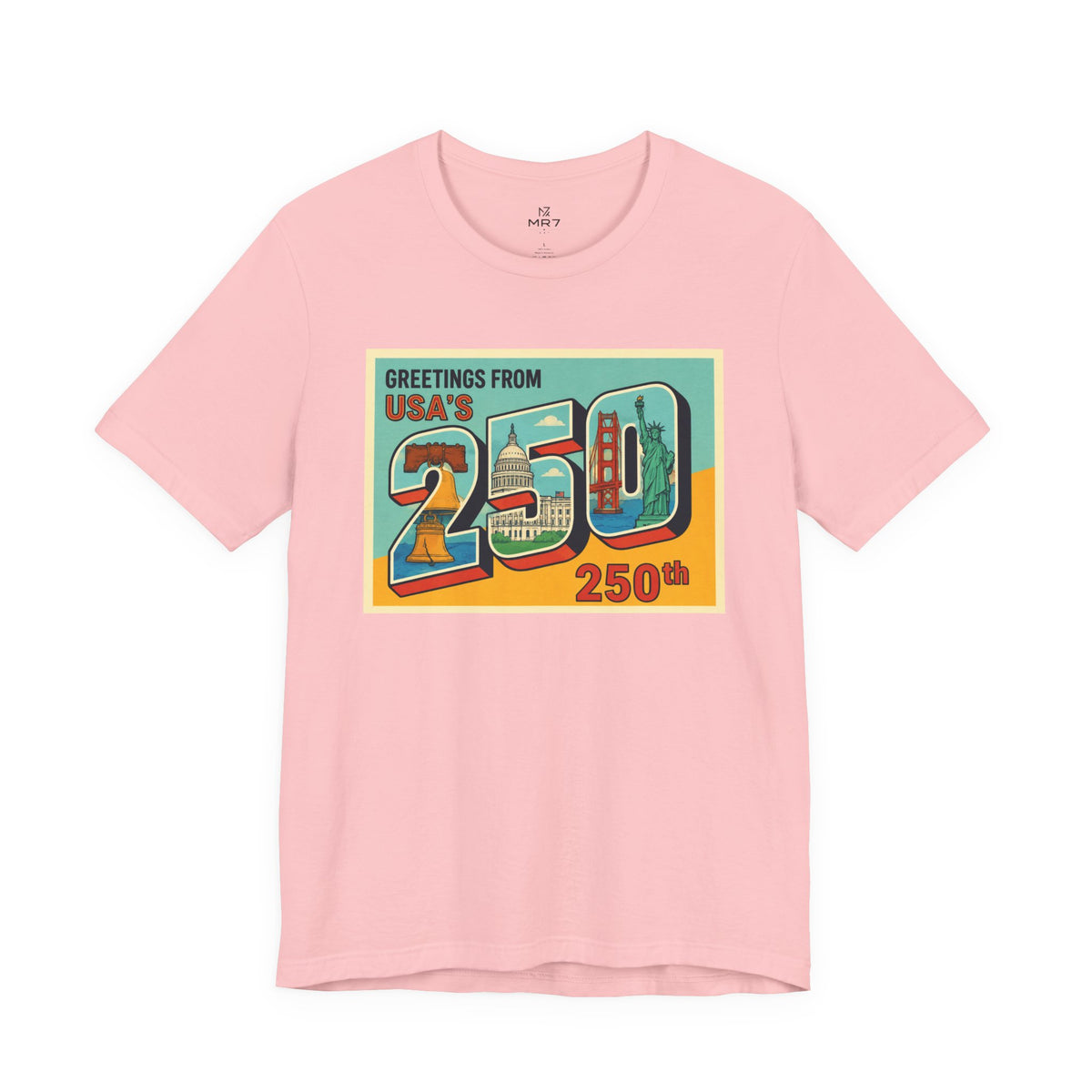 Greetings From USA 250th Vintage Postcard T-Shirt | 250th Anniversary Tee