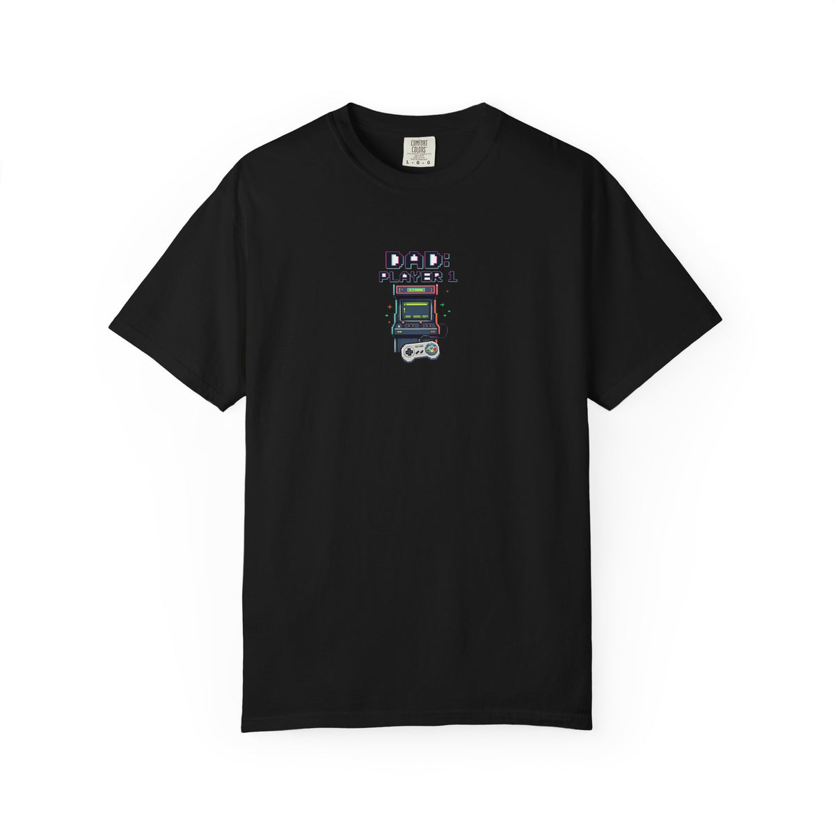 Dad Player 1 Retro Handheld Game T-shirt | Gamer Dad Tee
