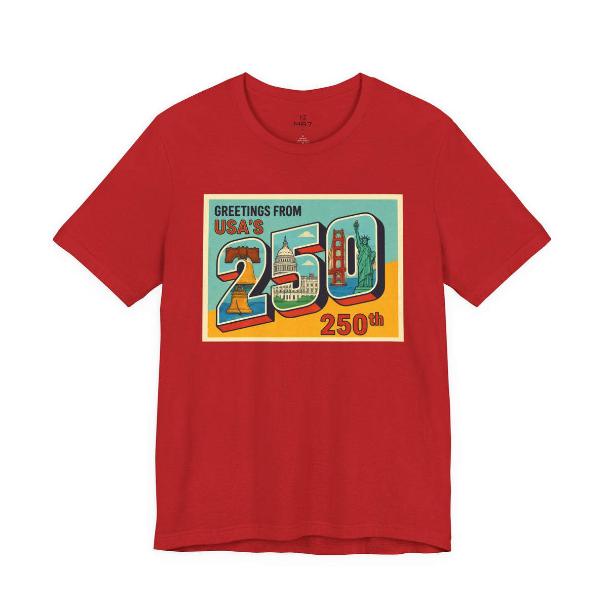 Greetings From USA 250th Vintage Postcard T-Shirt | 250th Anniversary Tee