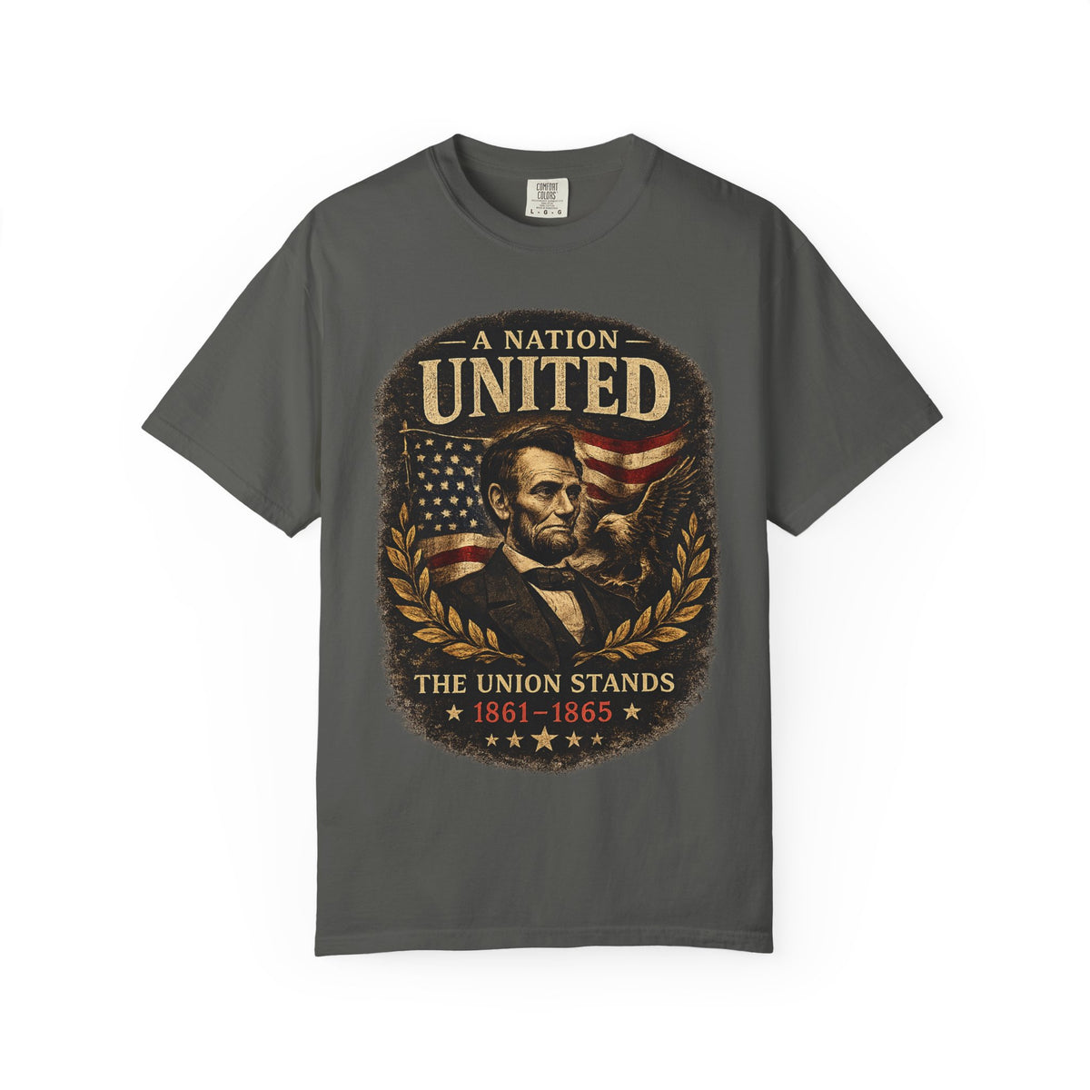 Vintage Lincoln Patriotic Shirt, A Nation United Tee, Abraham Lincoln Graphic T-Shirt, USA Flag Shirt, American History Tee, Civil War Shirt