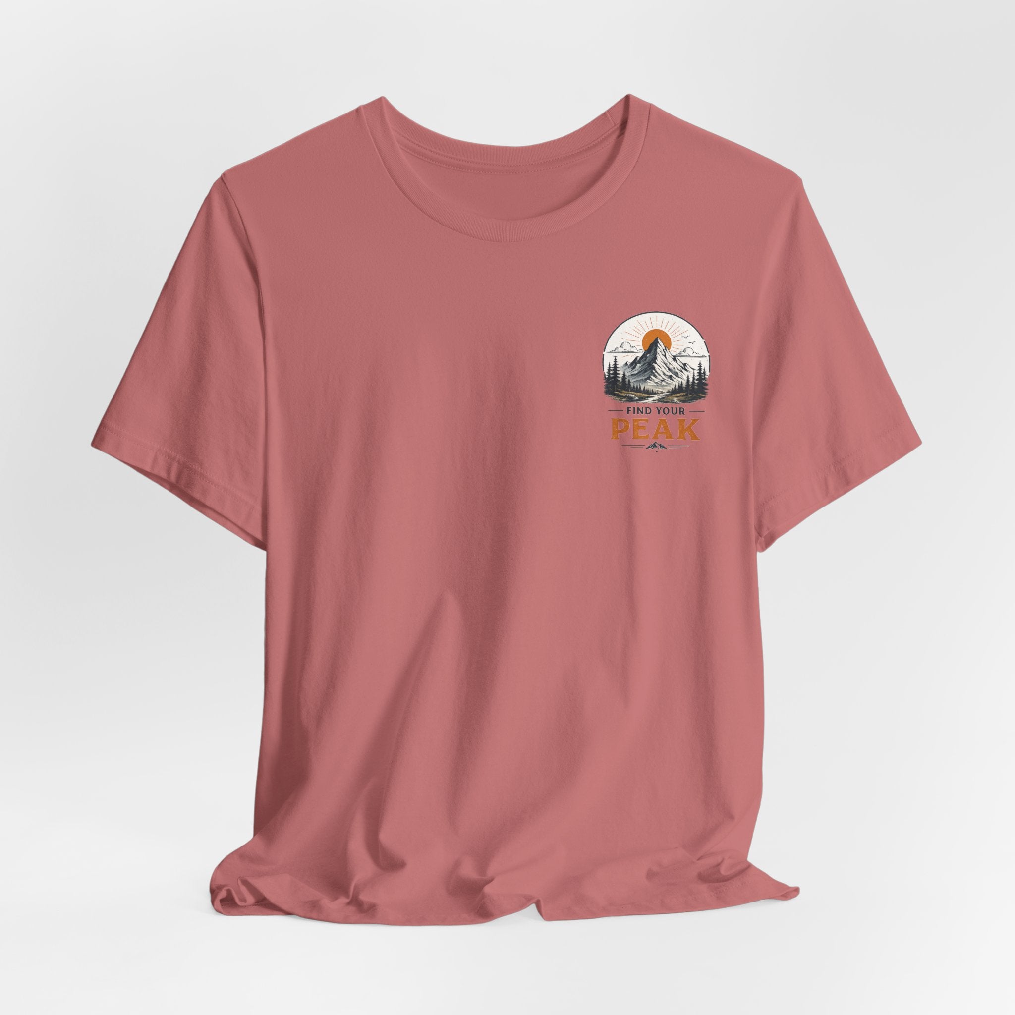 Peak Mountain Tee — Retro Sunrise Hiking T-Shirt