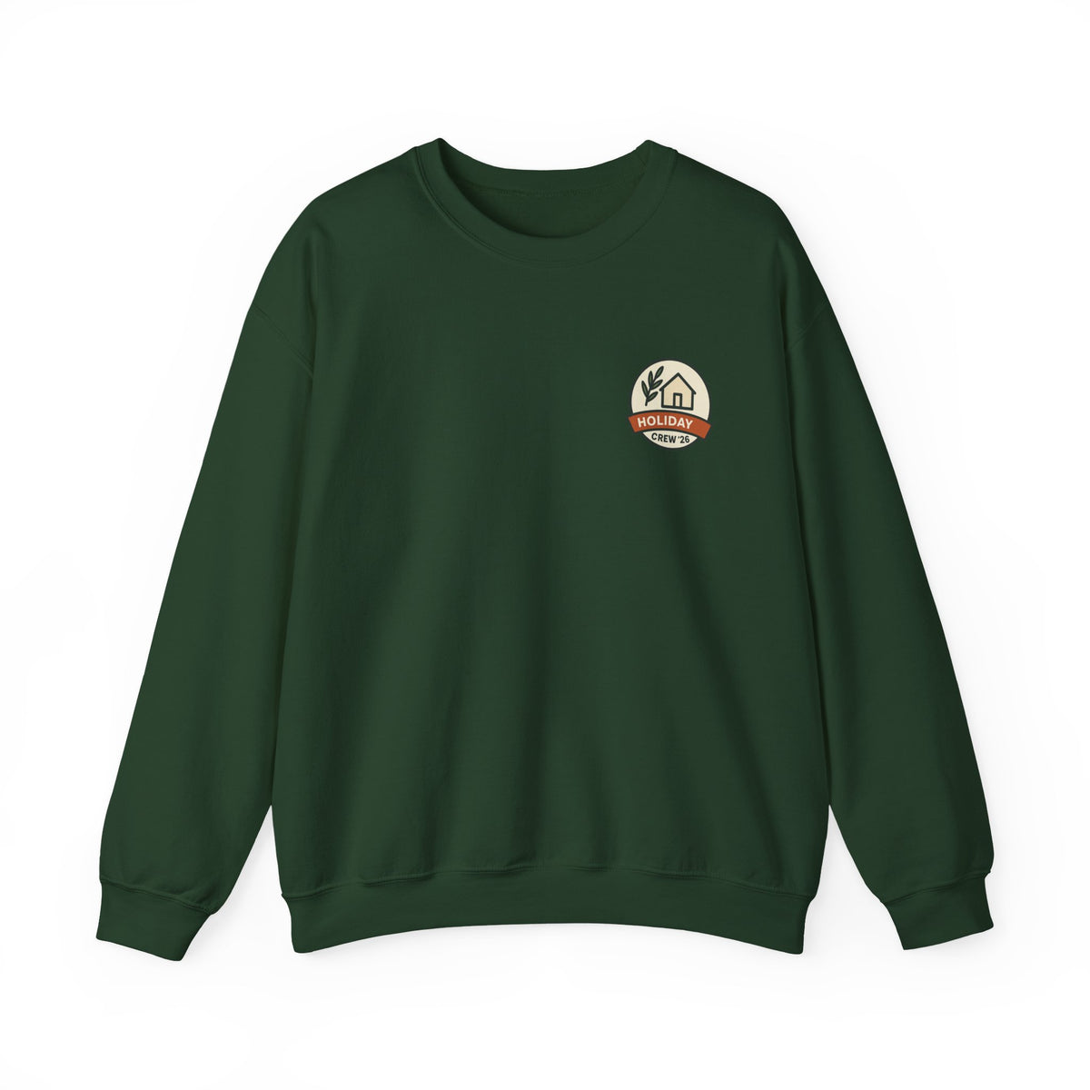 Family Holiday Matching Sweatshirt | Minimal Left-Chest Badge, Holiday Crew '26