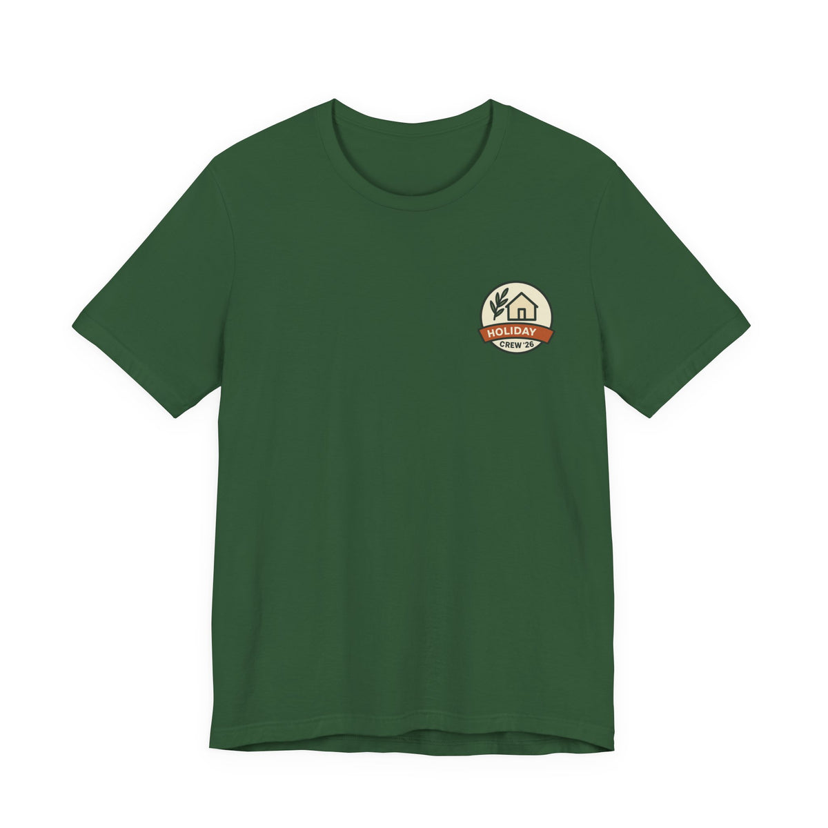 Family Holiday Matching Tee | Minimal Left-Chest Badge, Holiday Crew '26