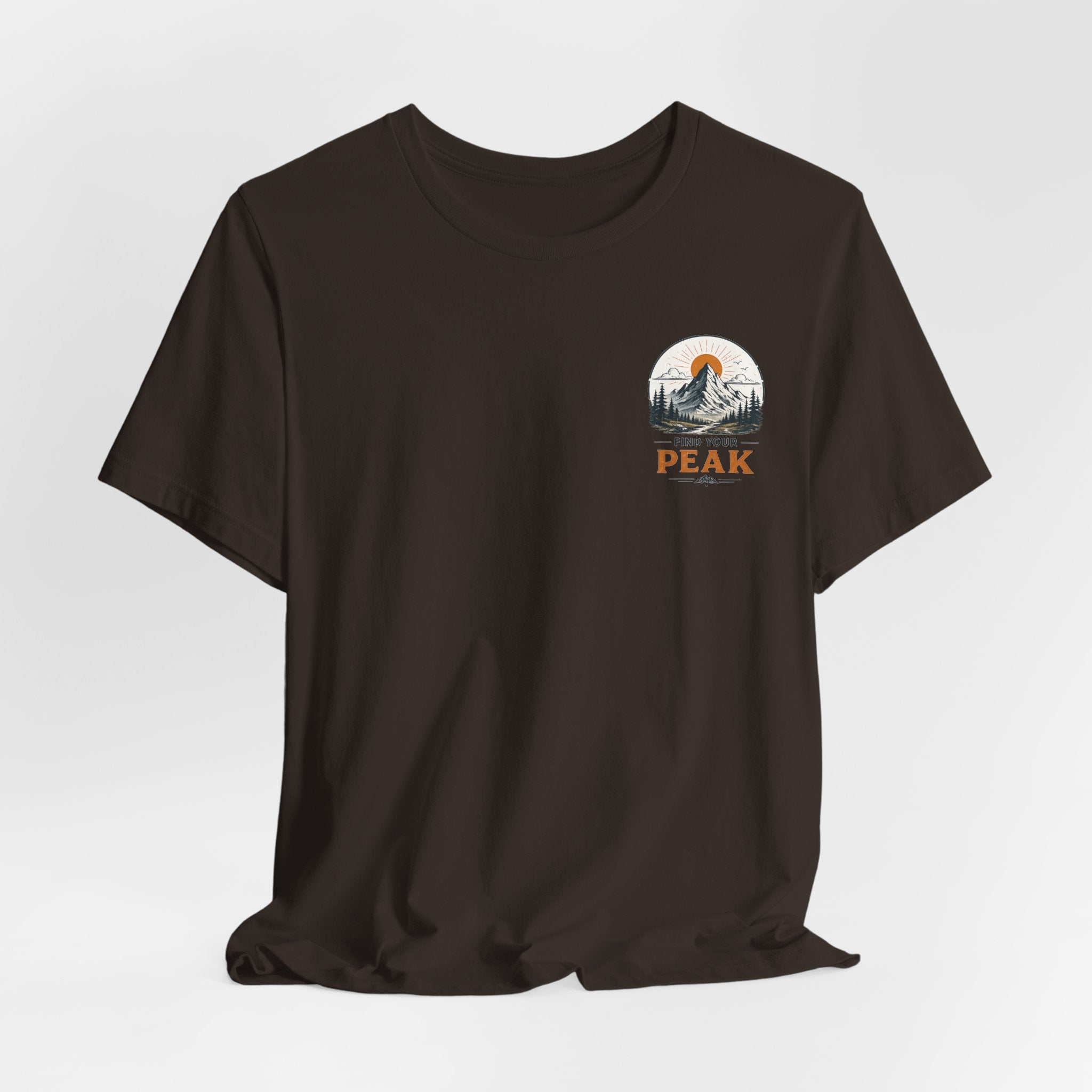 Peak Mountain Tee — Retro Sunrise Hiking T-Shirt
