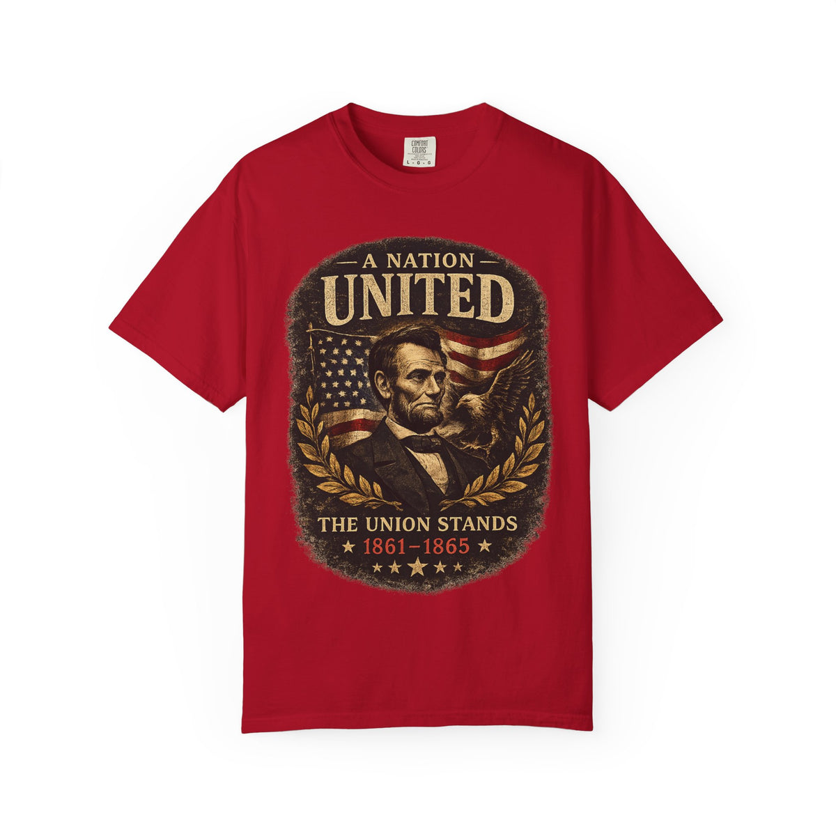 Vintage Lincoln Patriotic Shirt, A Nation United Tee, Abraham Lincoln Graphic T-Shirt, USA Flag Shirt, American History Tee, Civil War Shirt