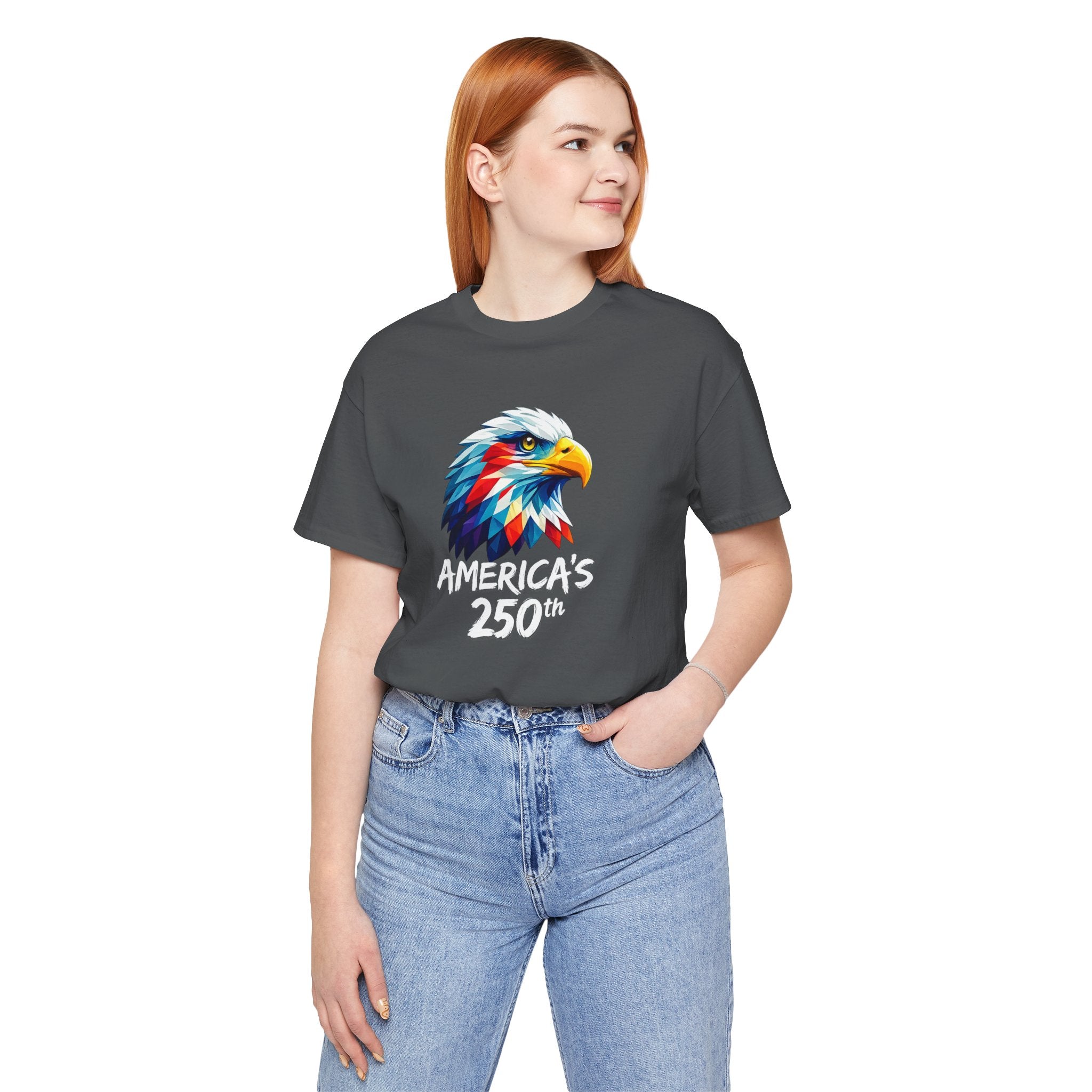 Colorful Geometric Eagle America's 250th T-Shirt | Patriotic Anniversary Tee