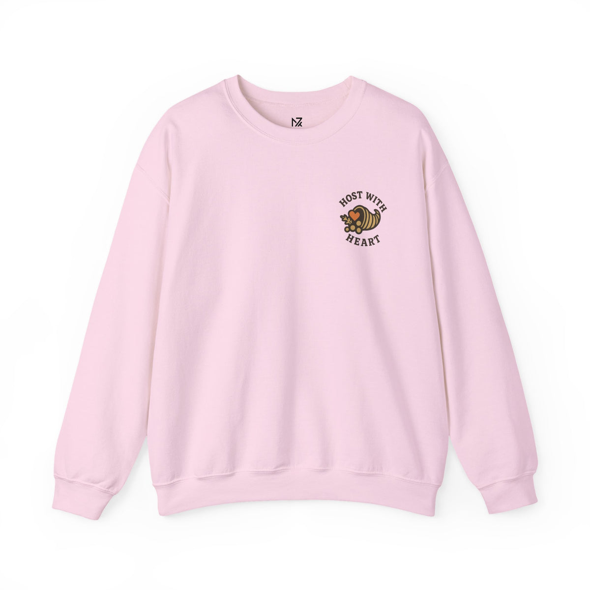Thanksgiving Host Gift Sweatshirt | Vintage Cornucopia Badge, Small Left-Chest Print