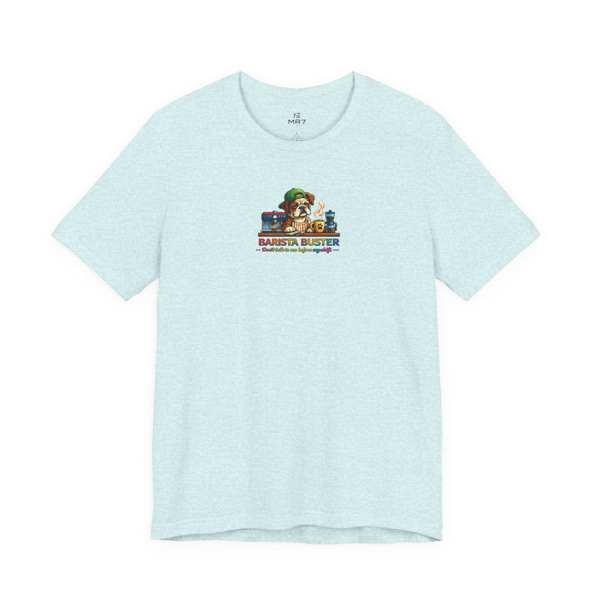 Barista Buster Coffee Monster T-Shirt | Cute Coffee Shop Illustration