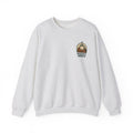 Camping Coffee Sweatshirt | Enamel Mug Badge, Small Chest Print