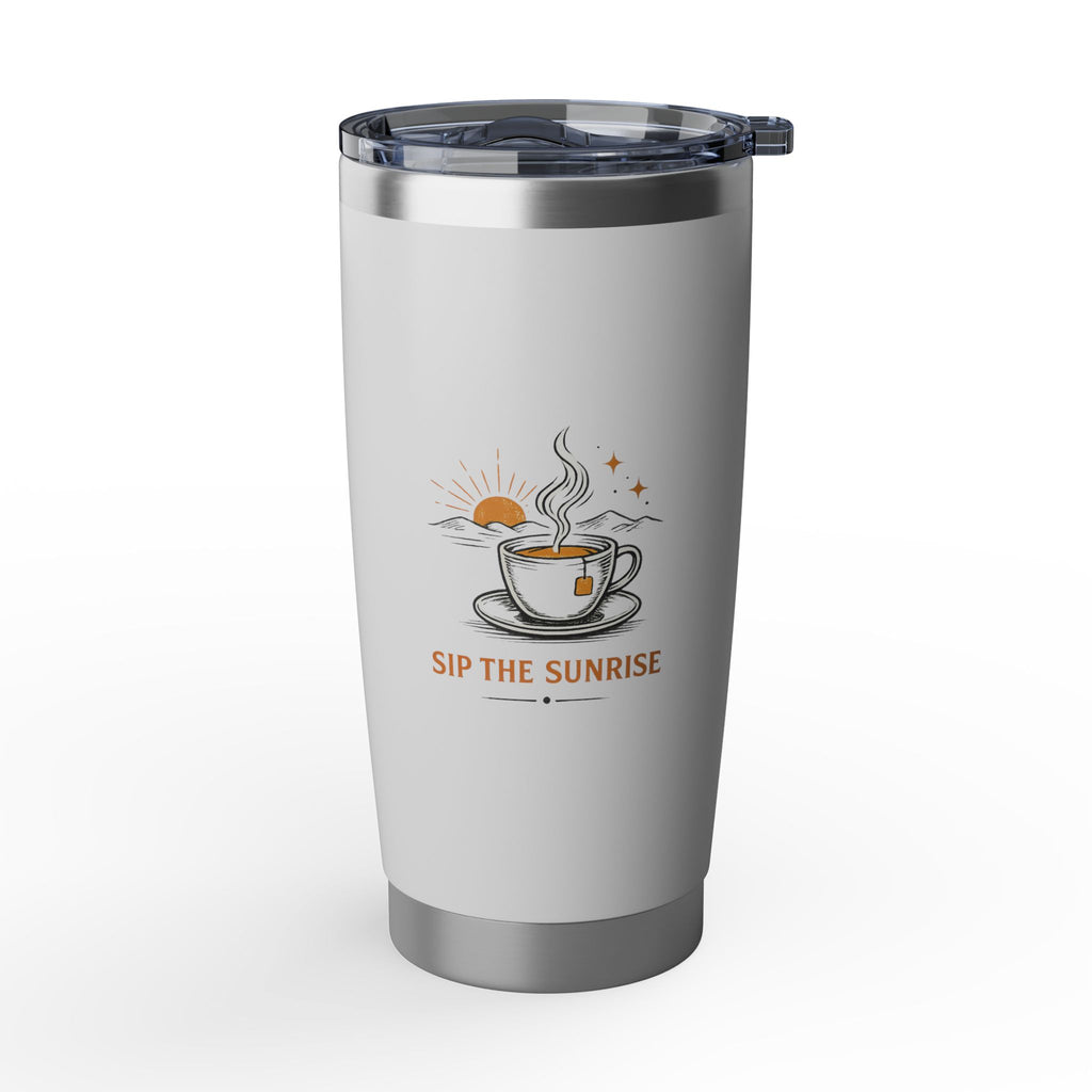 Sip the Sunrise Coffee Stainless Steel Tumbler 20oz, Insulated Travel Mug, Outdoor Coffee Gift