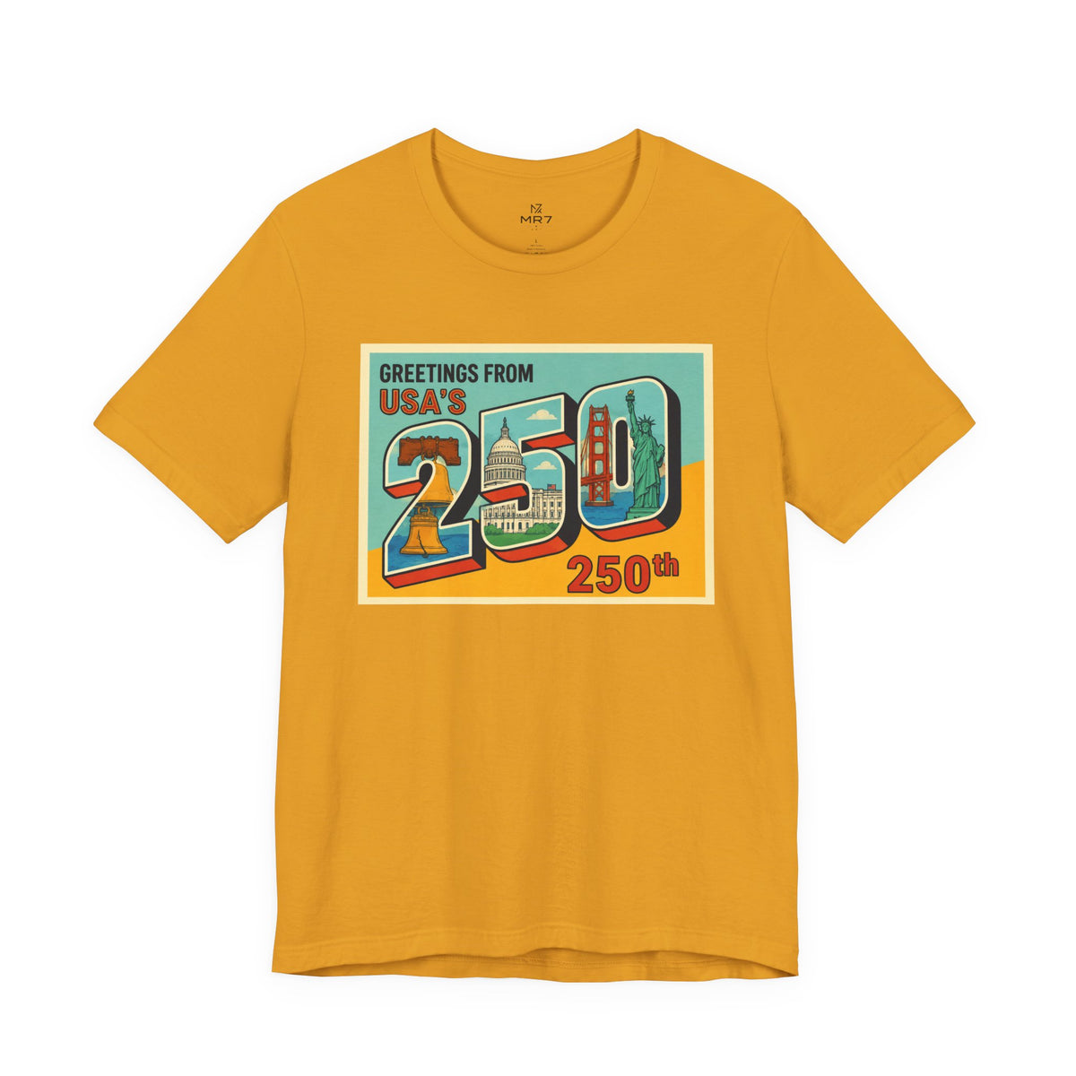 Greetings From USA 250th Vintage Postcard T-Shirt | 250th Anniversary Tee