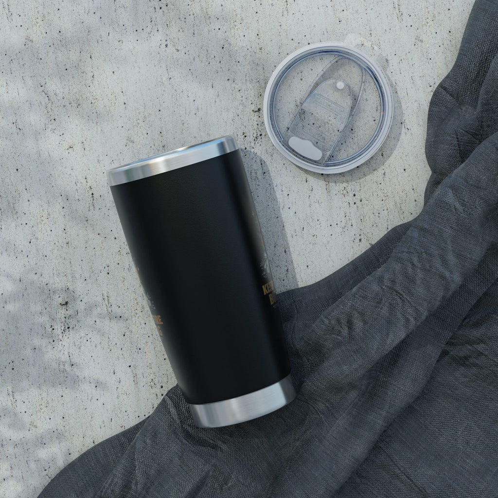 Keep the Fire Burning Campfire Stainless Steel Tumbler 20oz, Insulated Travel Mug, Outdoor Coffee Gift