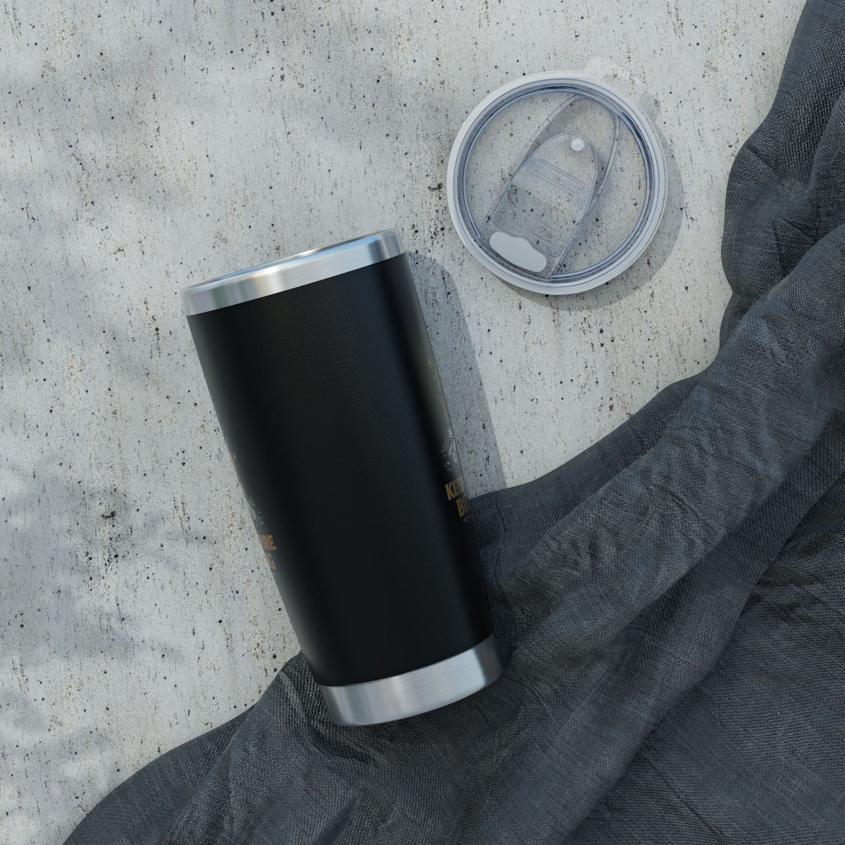 Keep the Fire Burning Campfire Stainless Steel Tumbler 20oz, Insulated Travel Mug, Outdoor Coffee Gift