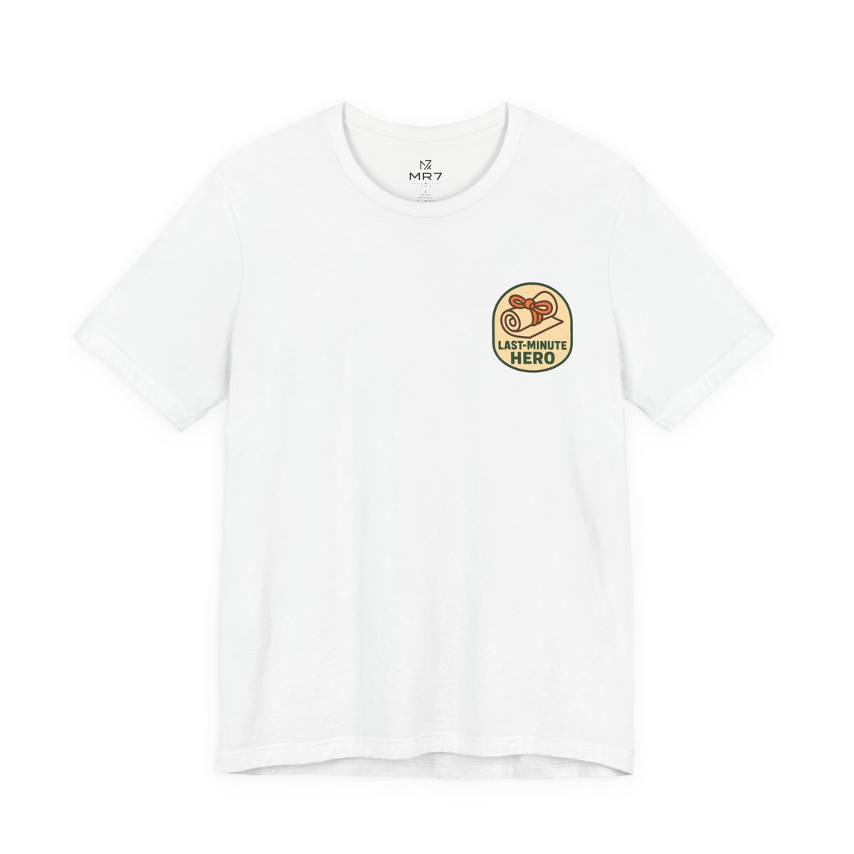 Last-Minute Gift Tee | Minimal Chest Print, Vintage Receipt Badge