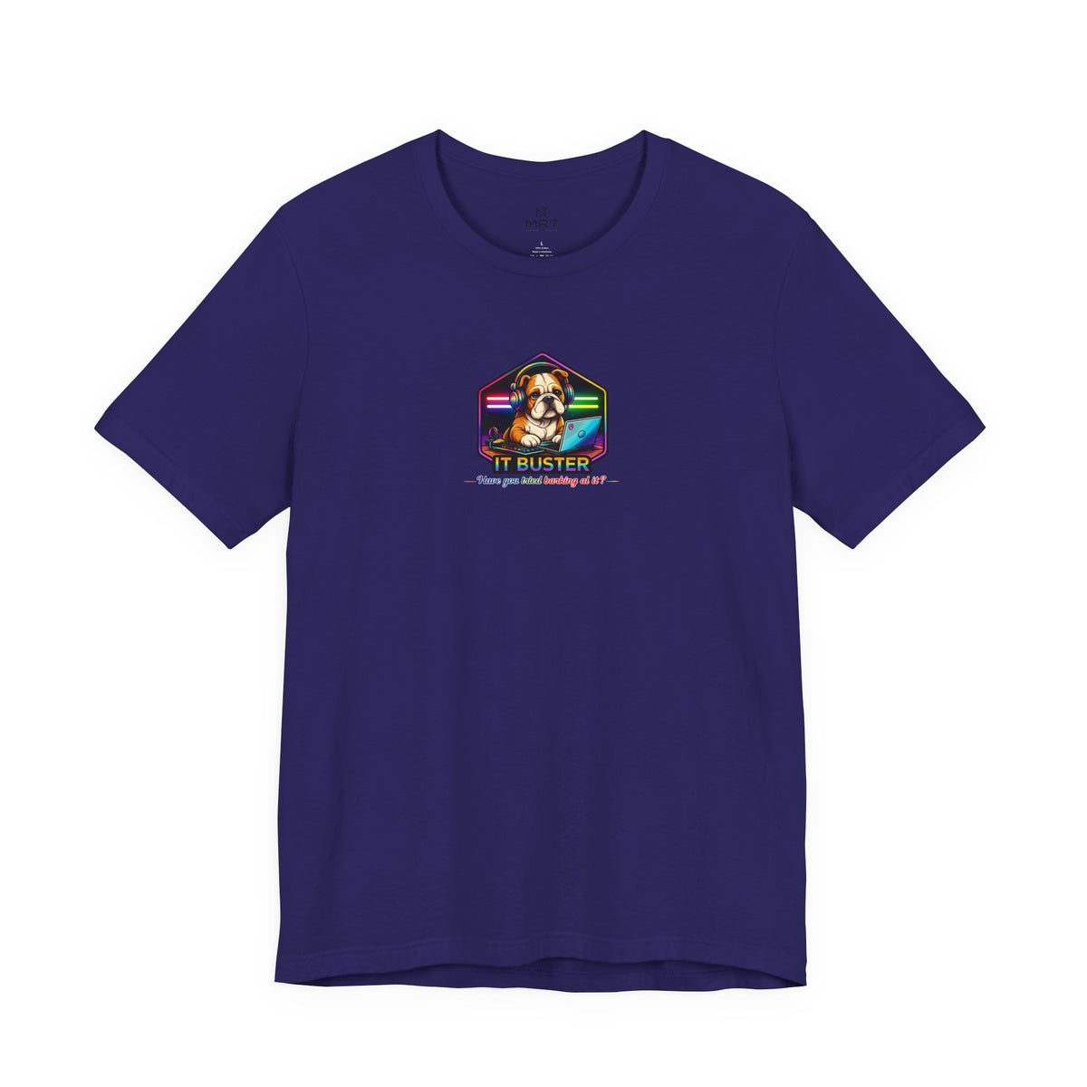 Retro Rainbow Dog Badge T-Shirt | Cute Puppy Graphic Tee