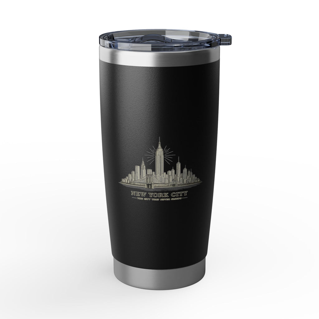 New York City Skyline Stainless Steel Tumbler 20oz, Insulated Travel Mug, Outdoor Coffee Gift