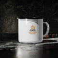 Keep the Fire Burning Campfire Enamel Camp Mug, 12oz Campfire Coffee Cup, Outdoor Adventure Gift