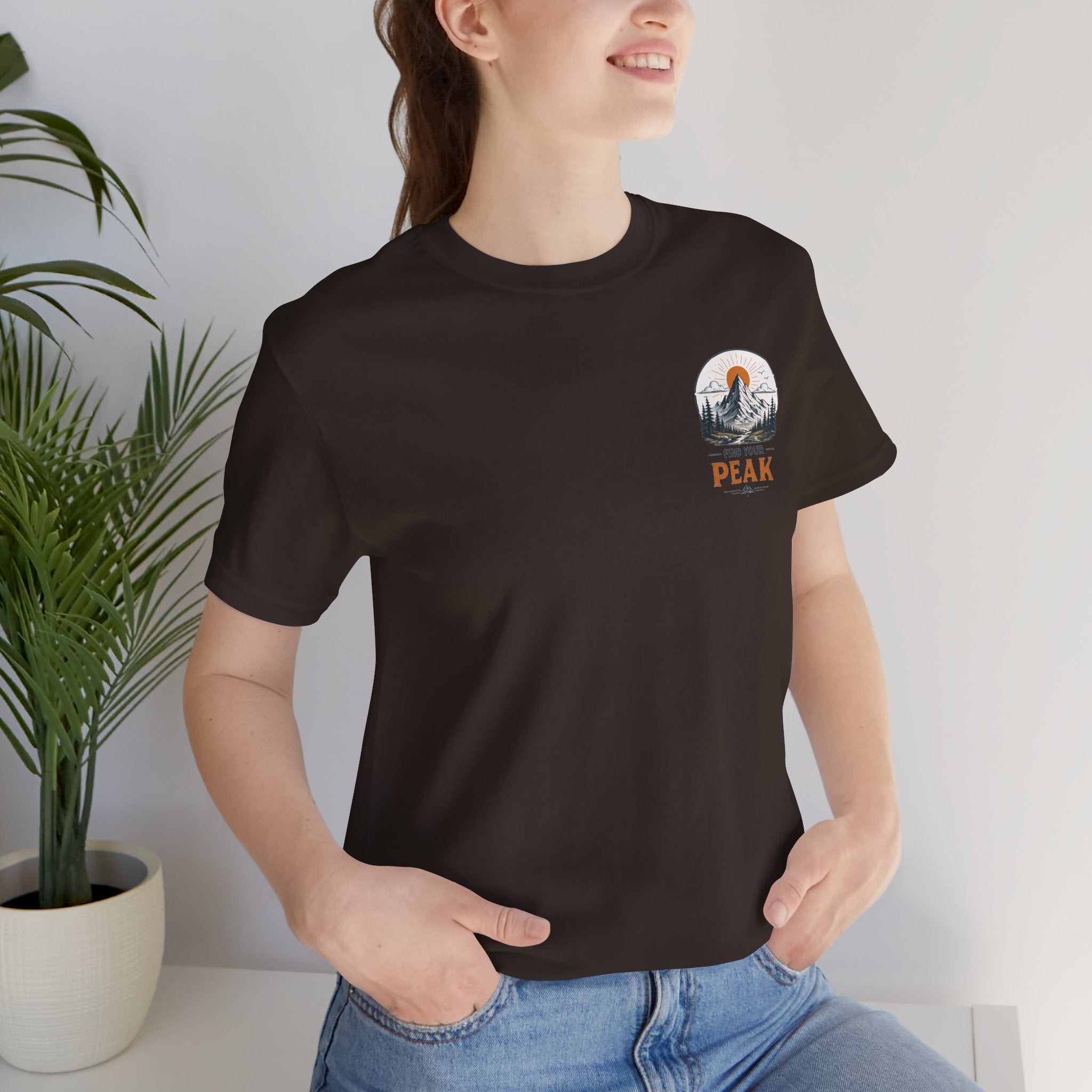 Peak Mountain Tee — Retro Sunrise Hiking T-Shirt