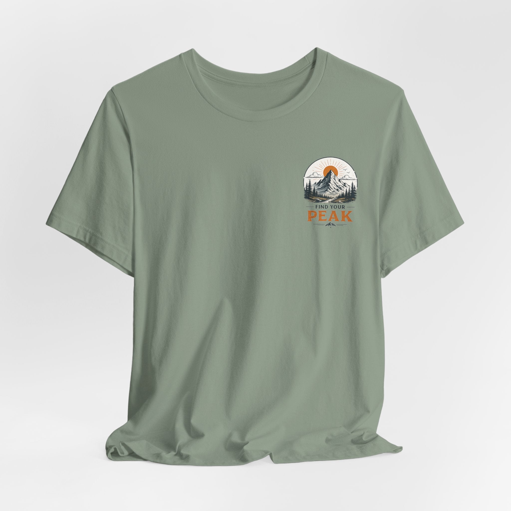 Peak Mountain Tee — Retro Sunrise Hiking T-Shirt