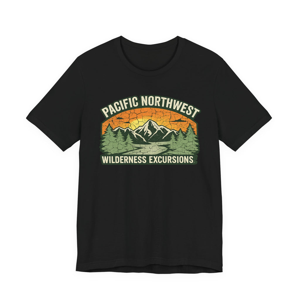 Pacific Northwest Wilderness Excursions T-Shirt | Mountain Trees Hiking Tee