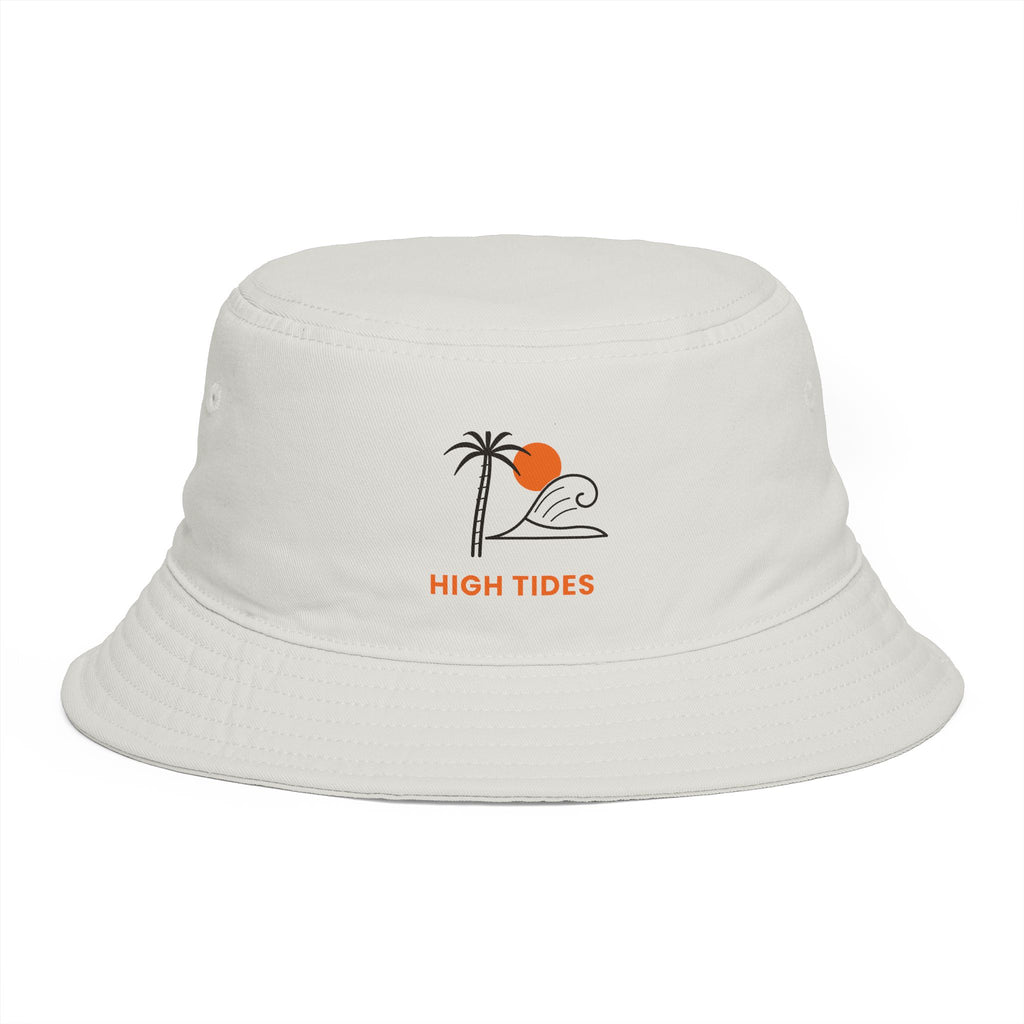High Tides Bucket Hat, Vintage Line Art Beach Hat, Cotton Summer Sun Hat, Surf Travel Gift