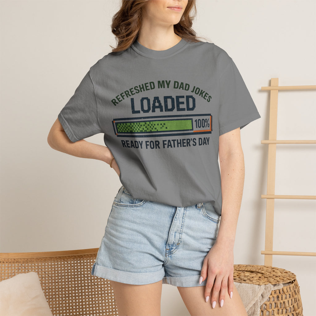 Refreshed My Dad Jokes Loaded progress bar T-Shirt | Father's Day tee