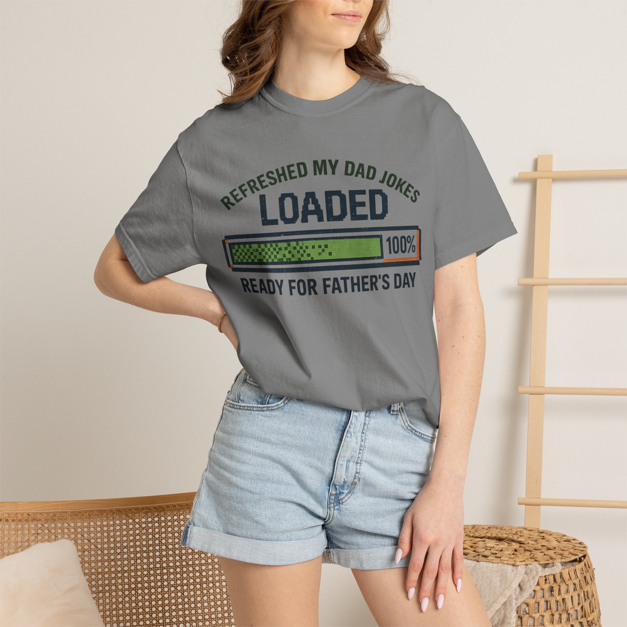 Refreshed My Dad Jokes Loaded progress bar T-Shirt | Father's Day tee