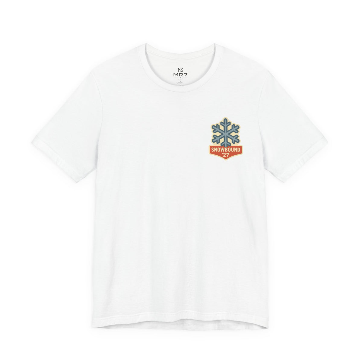 Matching Ski Trip Tee | Snowbound '27 Badge, Small Left-Chest Print