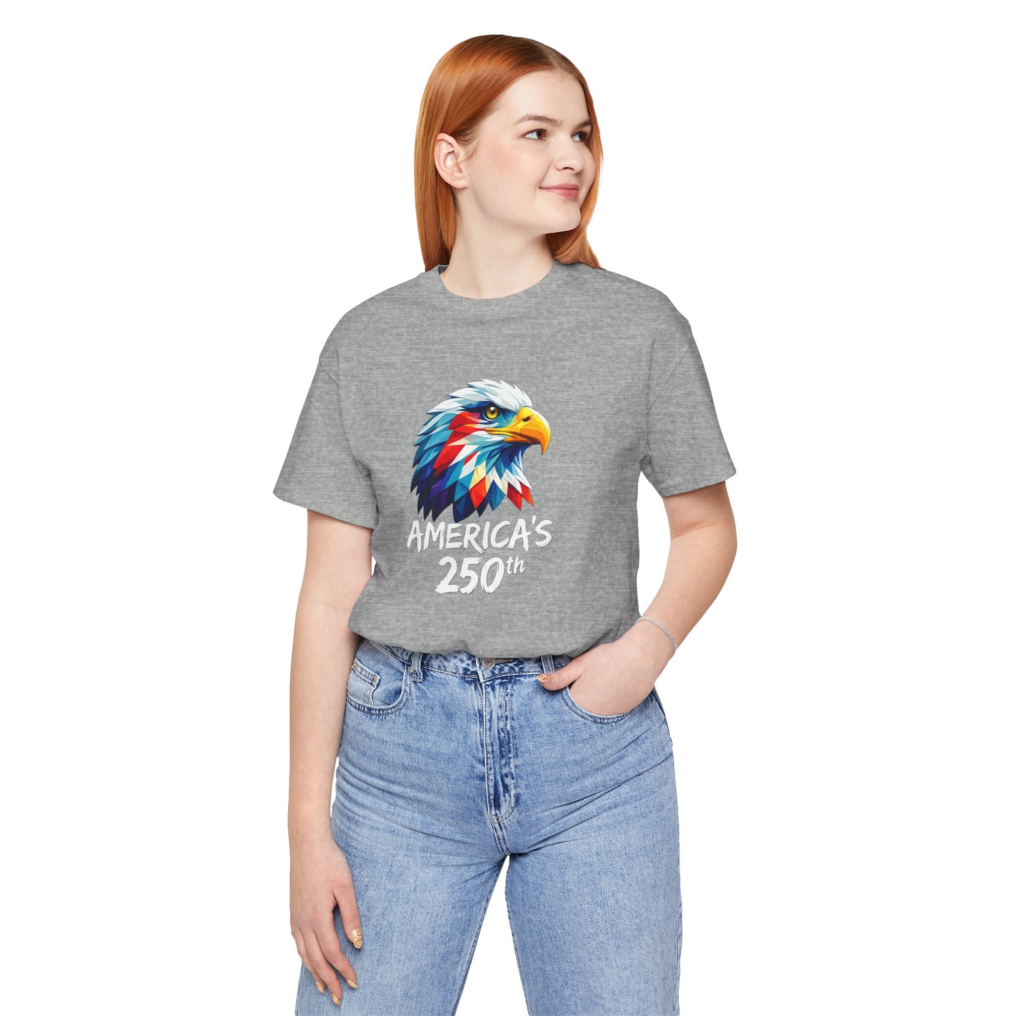 Colorful Geometric Eagle America's 250th T-Shirt | Patriotic Anniversary Tee