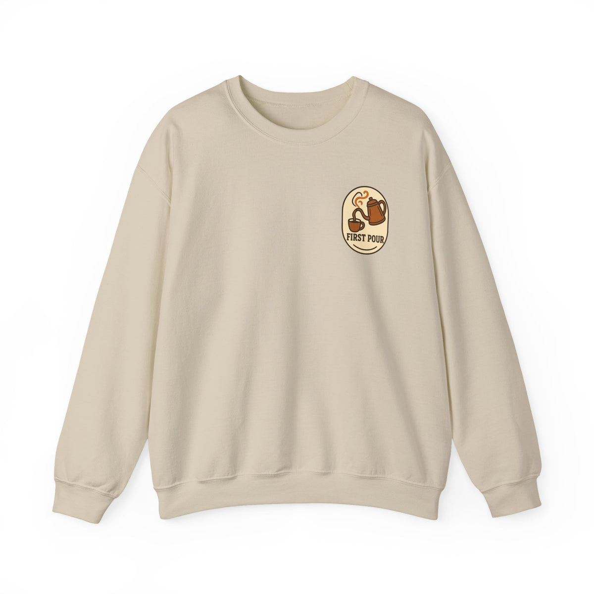 Pour Over Coffee Sweatshirt | Small Chest Emblem, Home-Brewing Gift