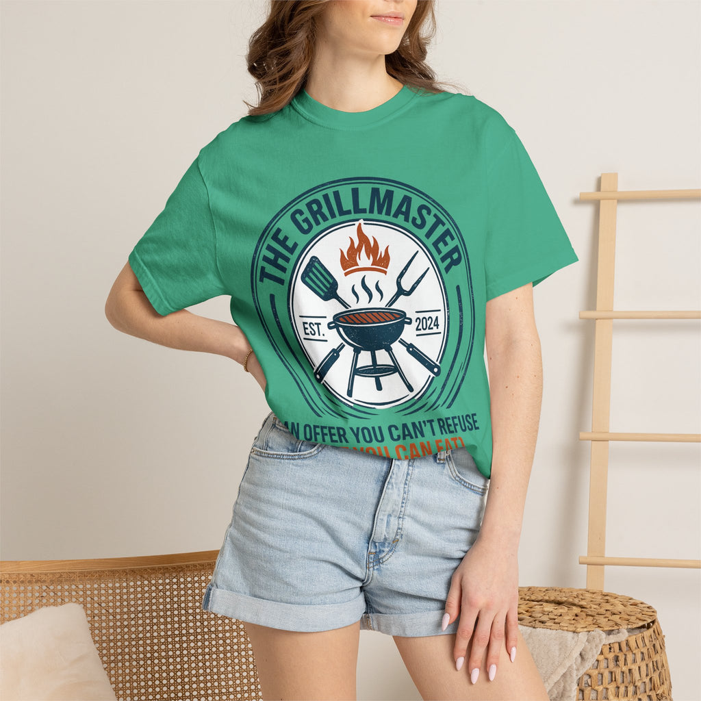The Grillmaster T-shirt | BBQ Grill Logo, "An Offer You Can't Refuse (But You Can Eat)"