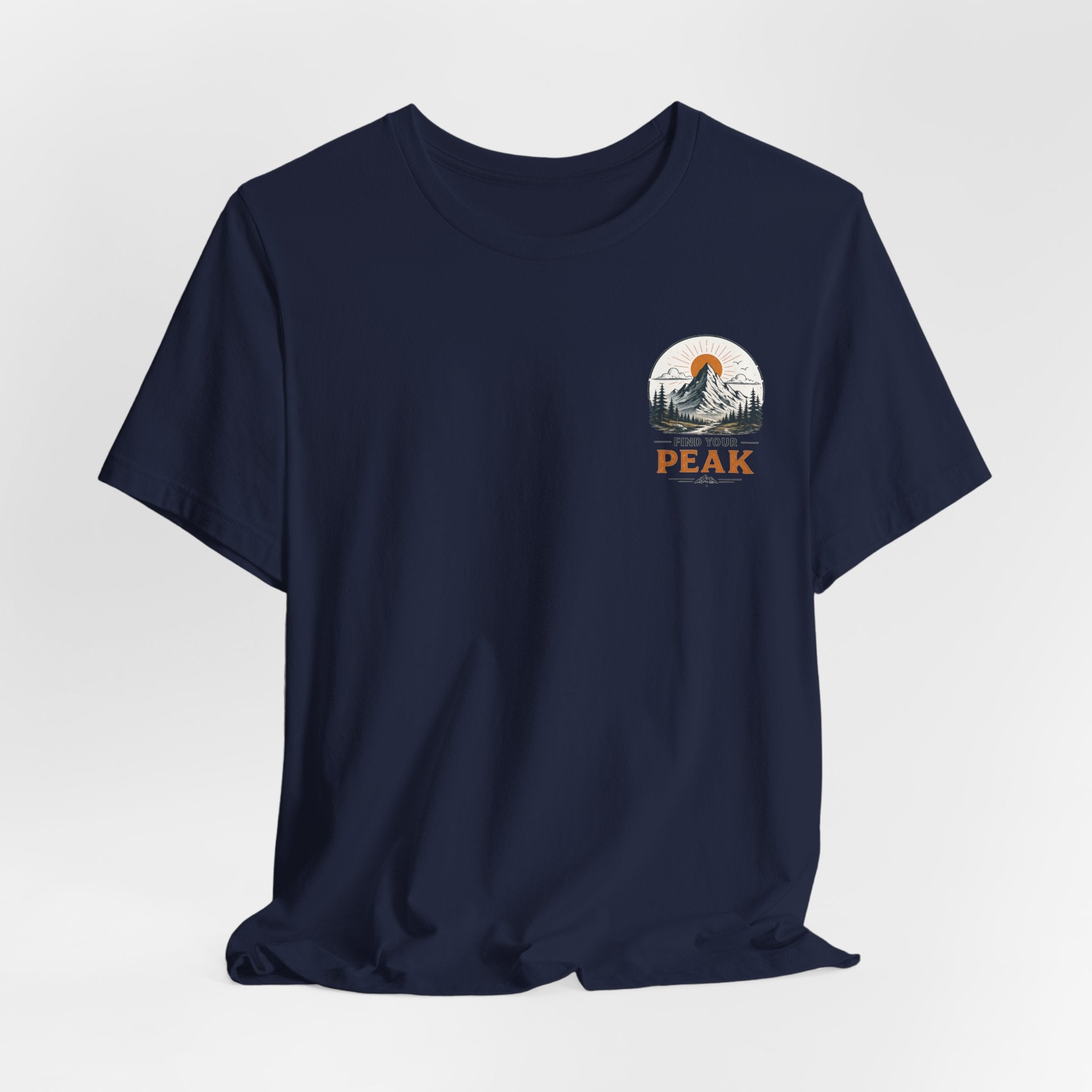 Peak Mountain Tee — Retro Sunrise Hiking T-Shirt