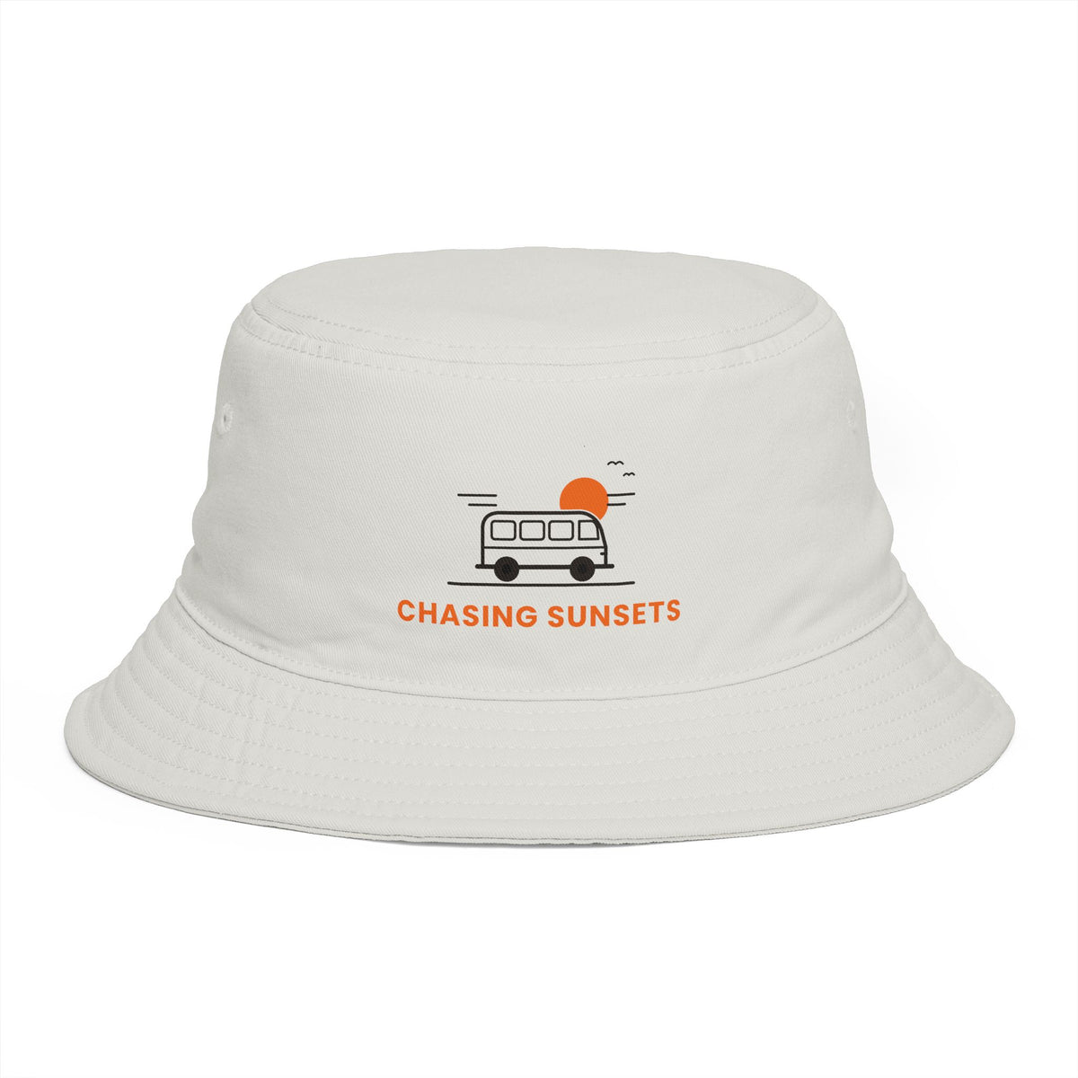 Chasing Sunsets Bucket Hat, Vintage Line Art Beach Hat, Cotton Summer Sun Hat, Surf Travel Gift