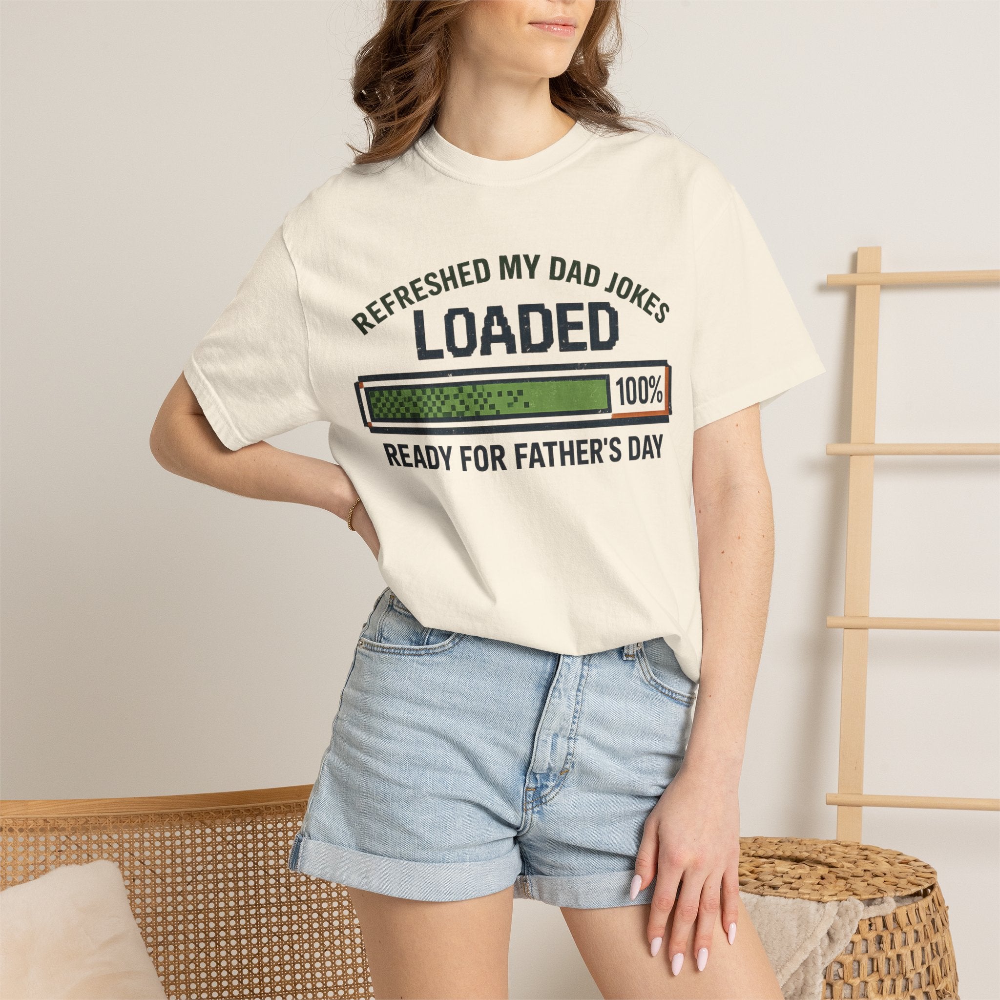 Refreshed My Dad Jokes Loaded progress bar T-Shirt | Father's Day tee