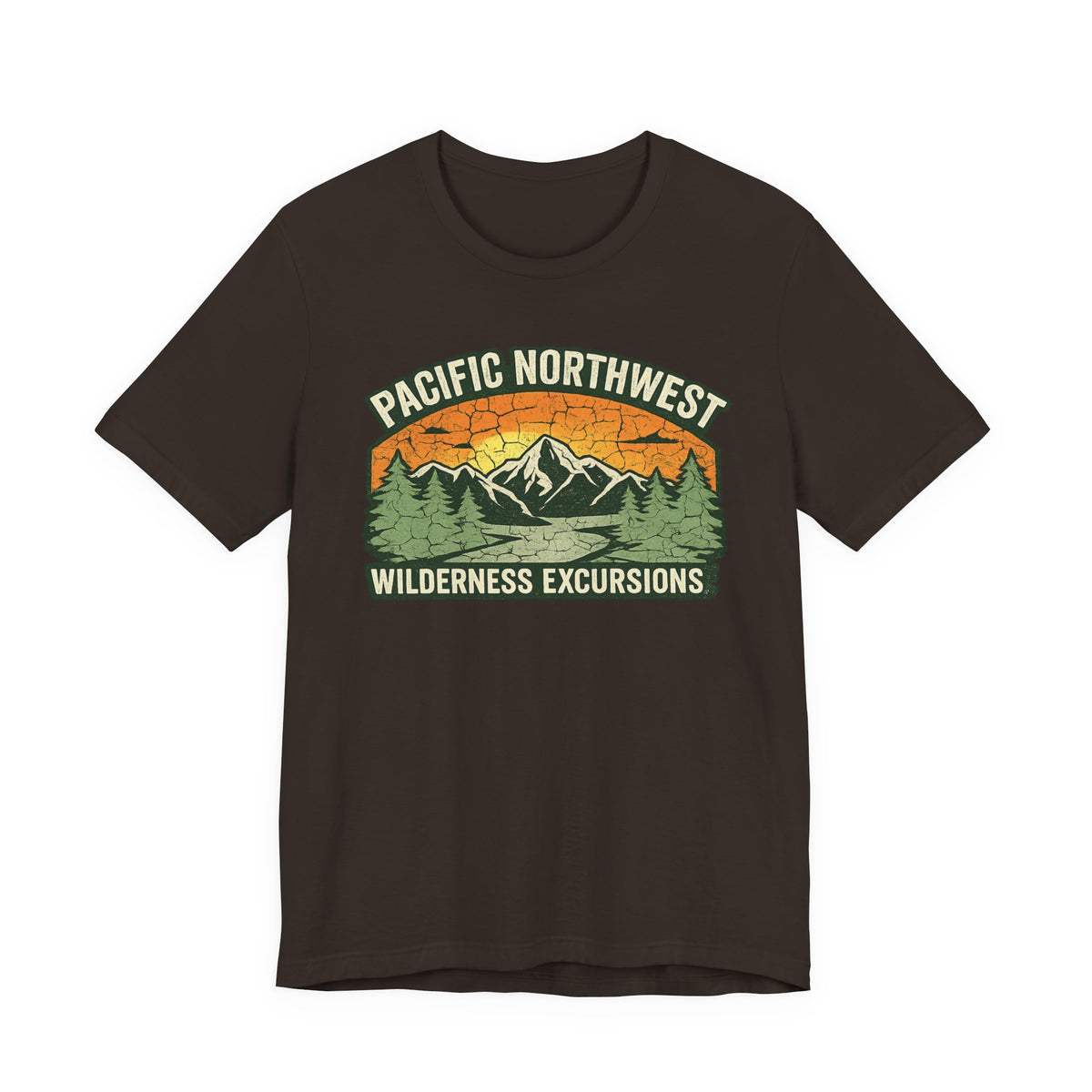 Pacific Northwest Wilderness Excursions T-Shirt | Mountain Trees Hiking Tee