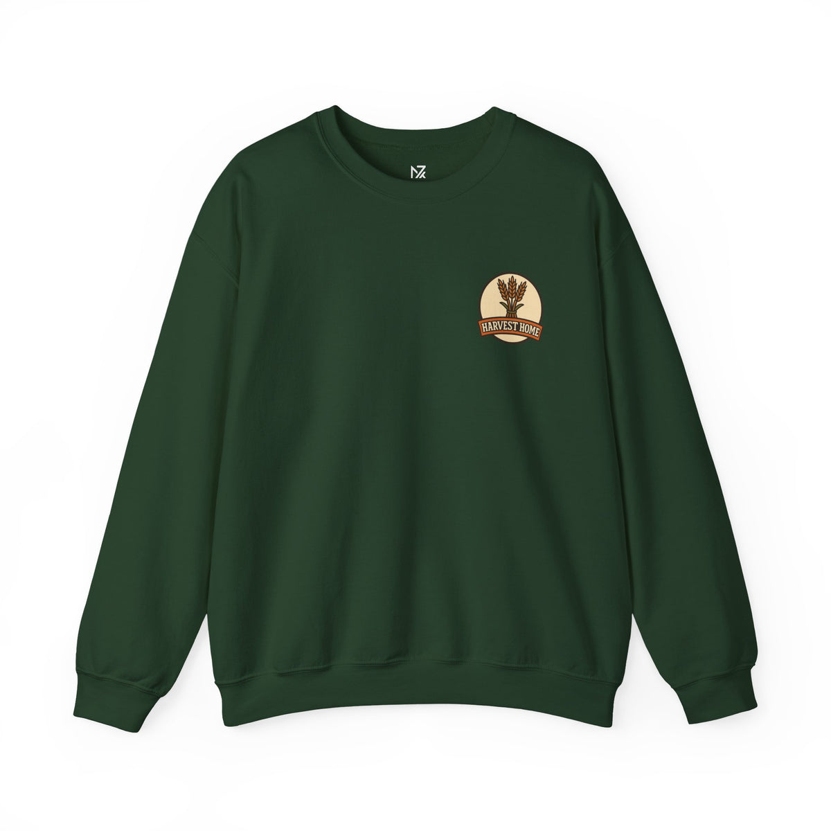 Thanksgiving Sweatshirt | Harvest Home Badge, Small Chest Print
