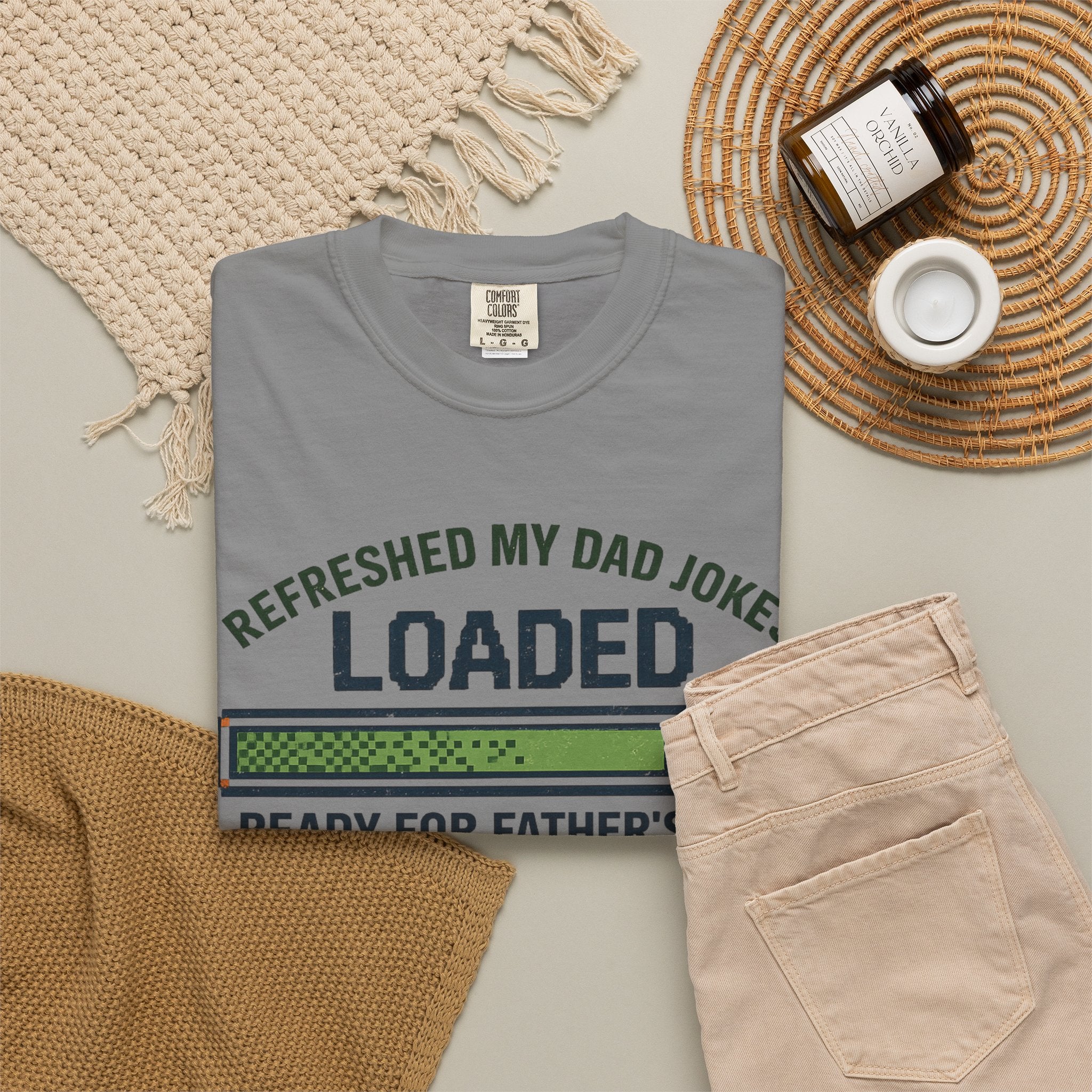 Refreshed My Dad Jokes Loaded progress bar T-Shirt | Father's Day tee