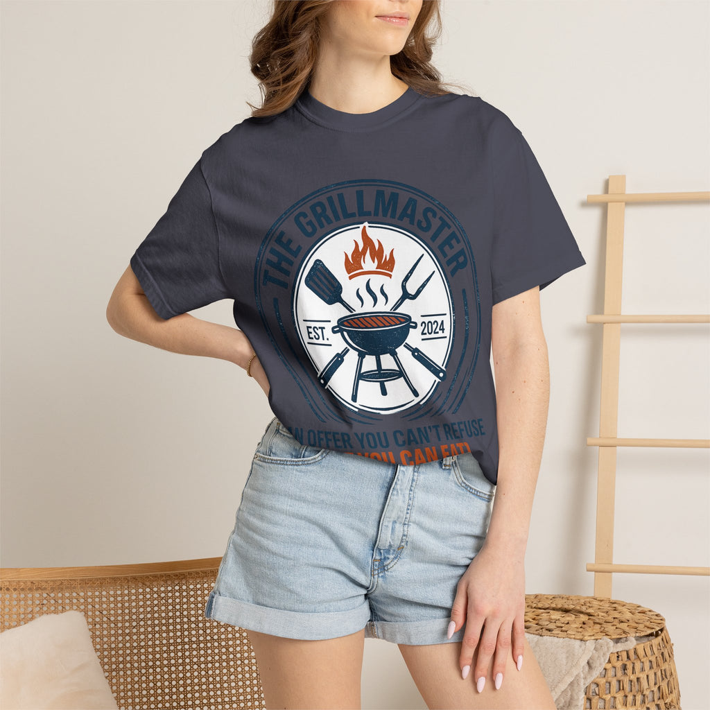 The Grillmaster T-shirt | BBQ Grill Logo, "An Offer You Can't Refuse (But You Can Eat)"