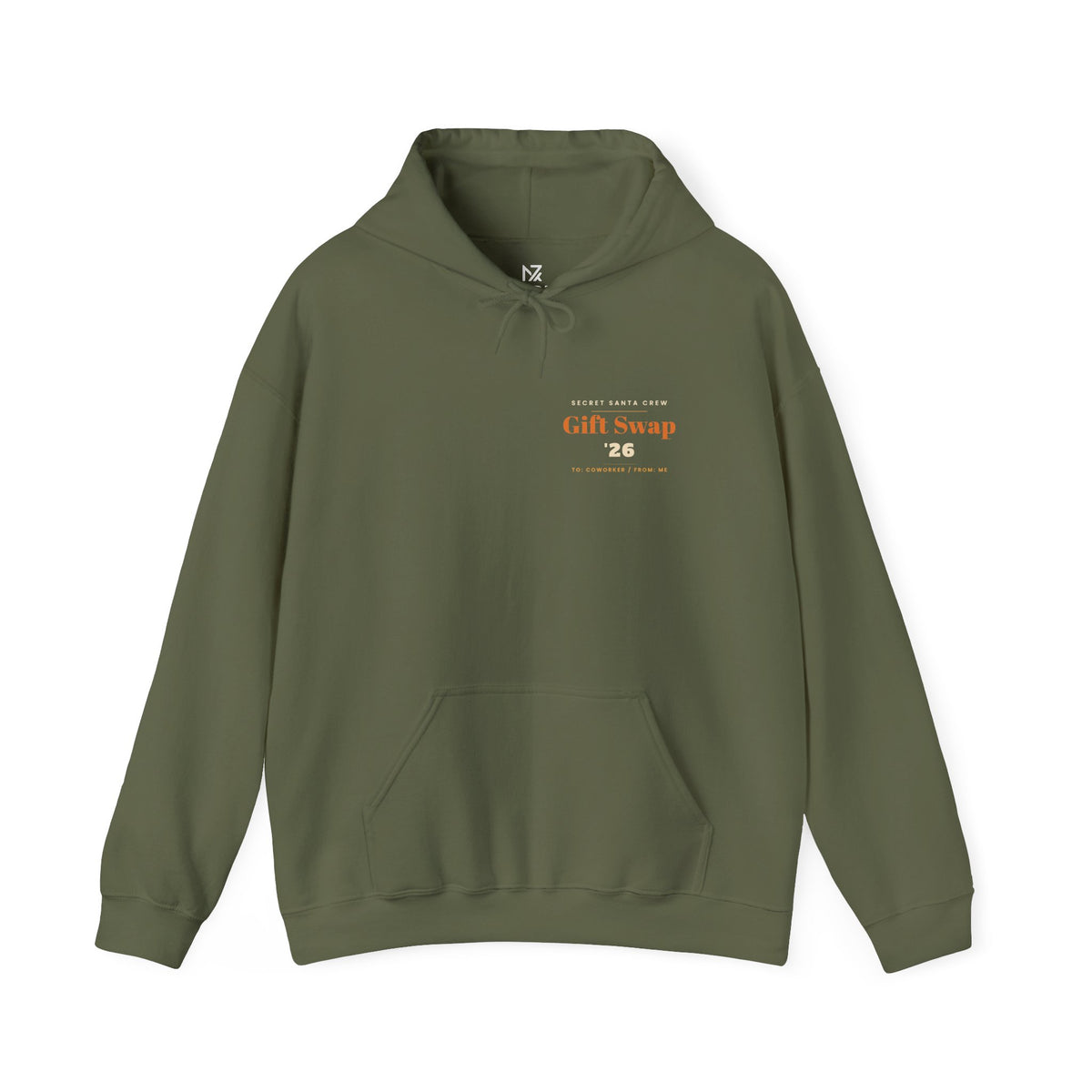 Secret Santa Hoodie | Office Gift Exchange, Small Left-Chest Print