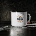 Find Your Peak Mountain Enamel Camp Mug, 12oz Campfire Coffee Cup, Outdoor Adventure Gift