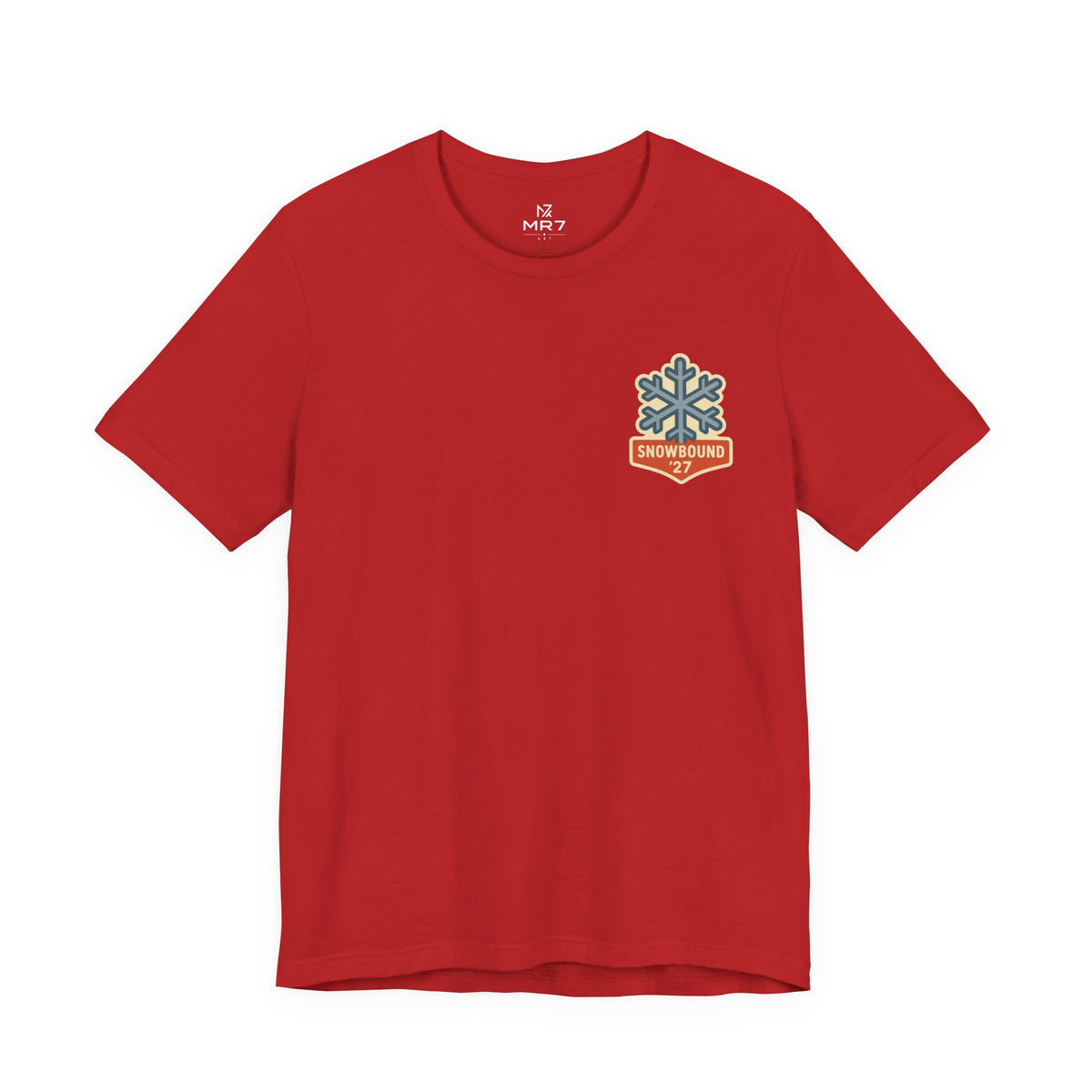 Matching Ski Trip Tee | Snowbound '27 Badge, Small Left-Chest Print