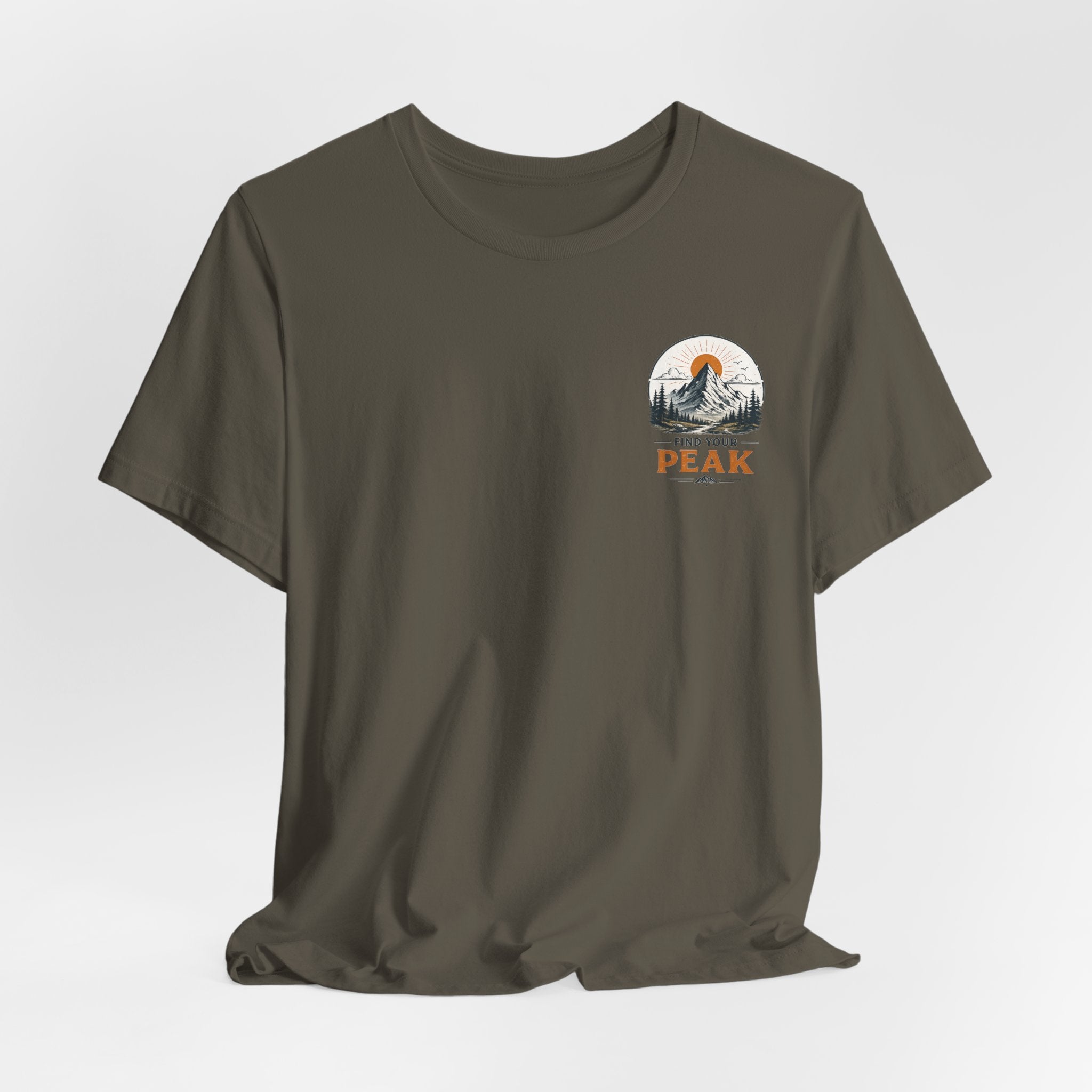 Peak Mountain Tee — Retro Sunrise Hiking T-Shirt