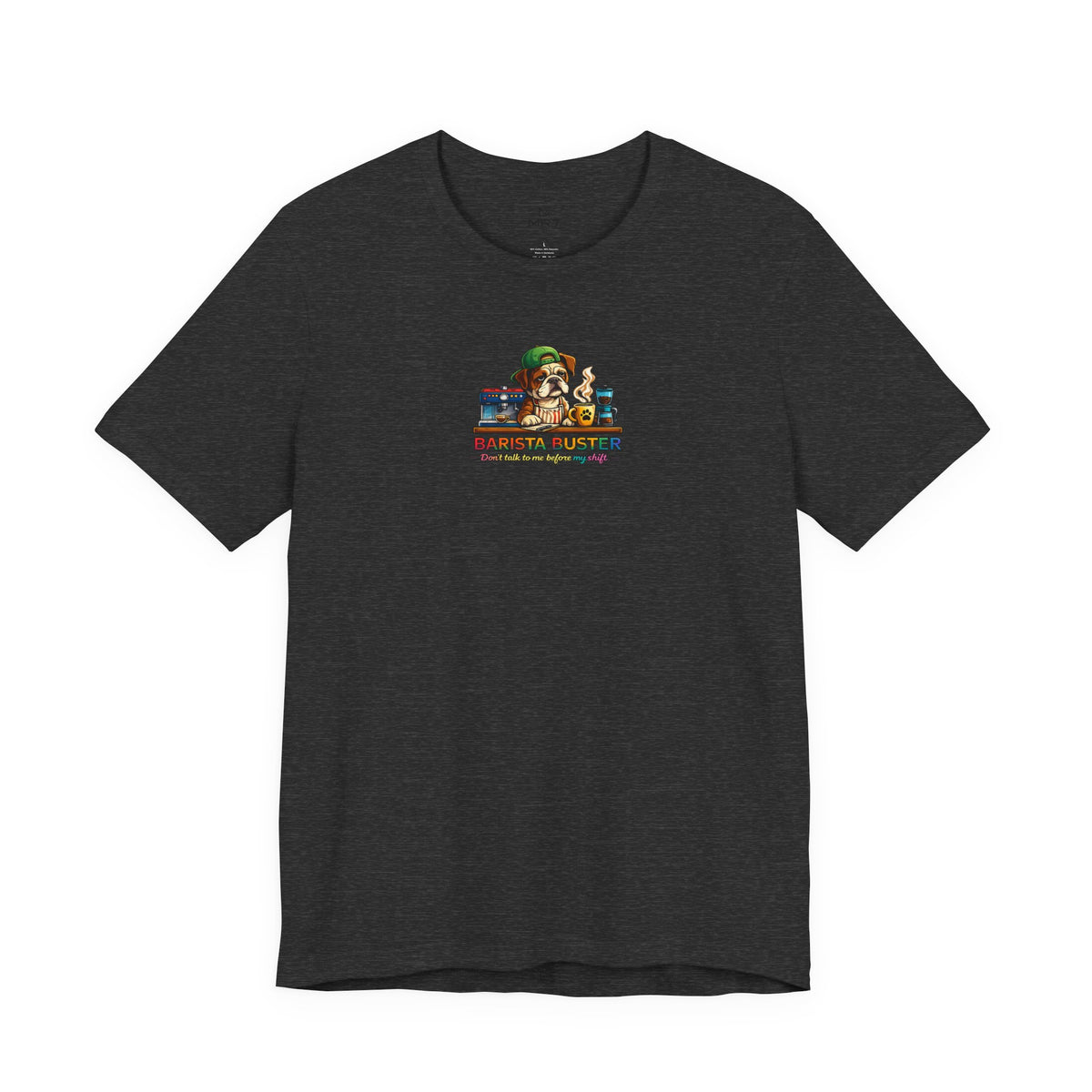 Barista Buster Coffee Monster T-Shirt | Cute Coffee Shop Illustration
