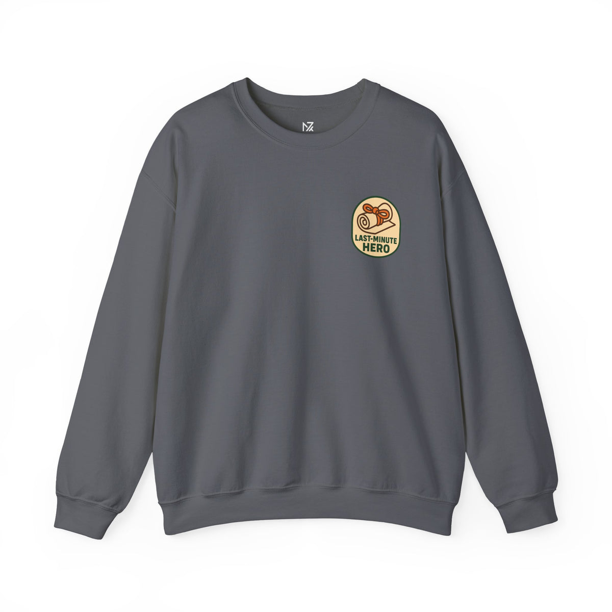 Last-Minute Gift Sweatshirt | Minimal Chest Print, Vintage Receipt Badge