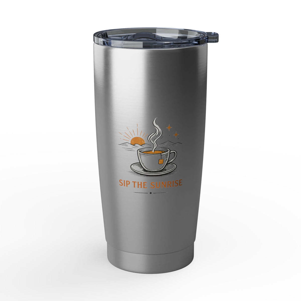 Sip the Sunrise Coffee Stainless Steel Tumbler 20oz, Insulated Travel Mug, Outdoor Coffee Gift