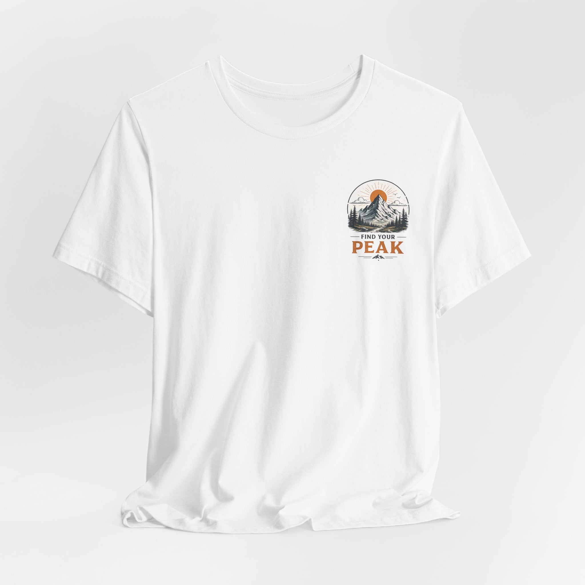 Peak Mountain Tee — Retro Sunrise Hiking T-Shirt